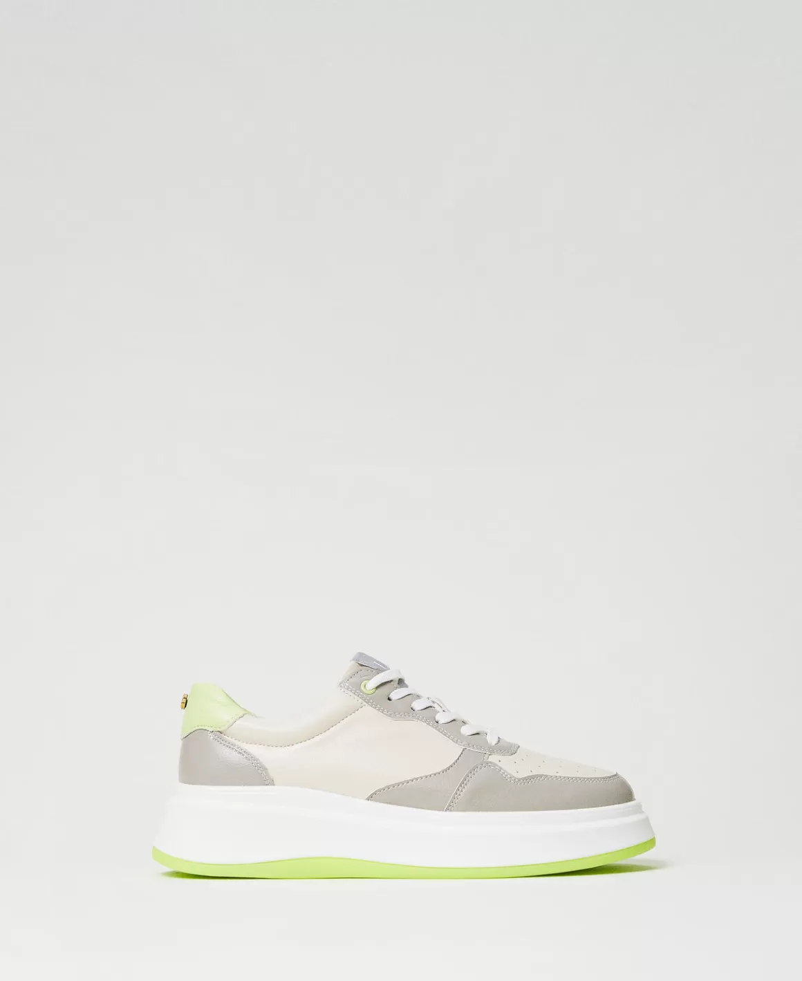 TWINSET Milano Chaussures Plates | Baskets*Baskets Color Block Bicolore Blanc Optique/Vert « Soft Lime »