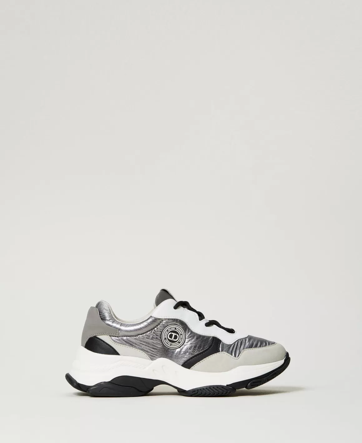 TWINSET Milano Chaussures Plates | Baskets*Baskets De Running Color Block Argent