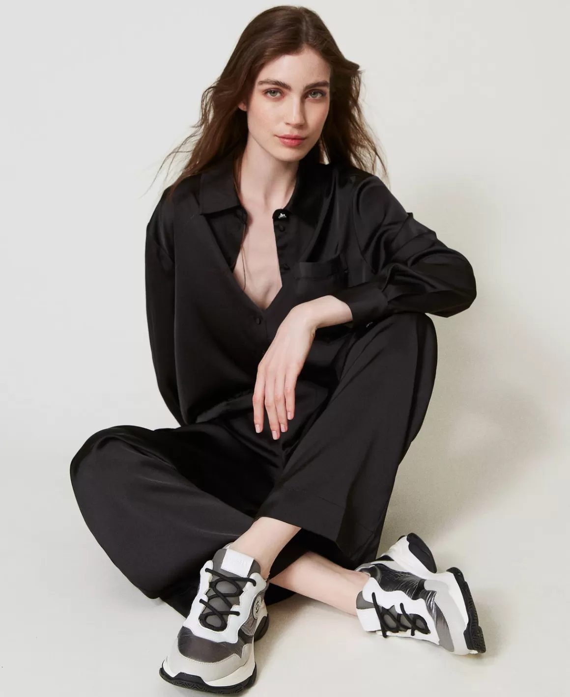 TWINSET Milano Chaussures Plates | Baskets*Baskets De Running Color Block Argent