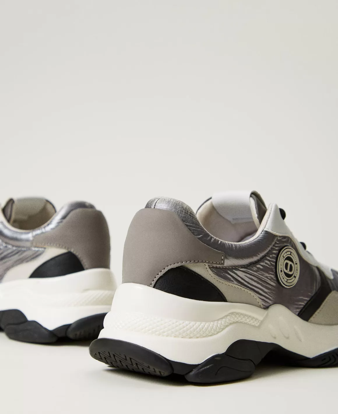 TWINSET Milano Chaussures Plates | Baskets*Baskets De Running Color Block Argent
