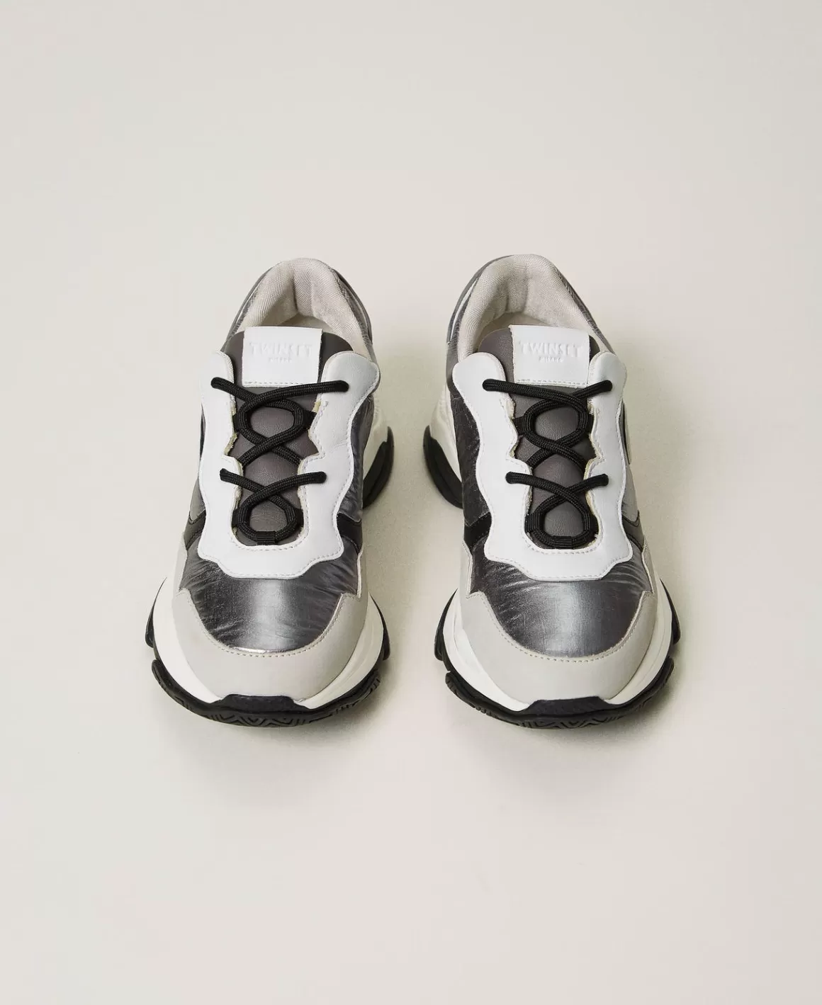 TWINSET Milano Chaussures Plates | Baskets*Baskets De Running Color Block Argent