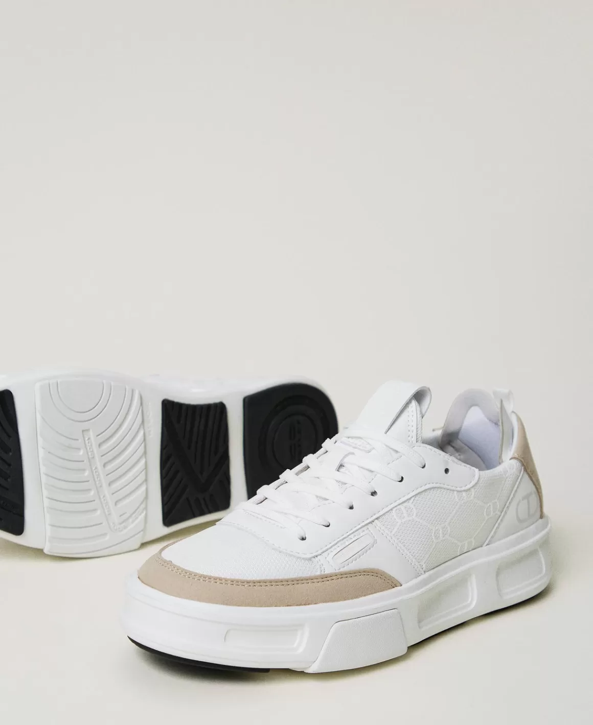 TWINSET Milano Chaussures Plates | Baskets*Baskets Fessura Color Block Blanc