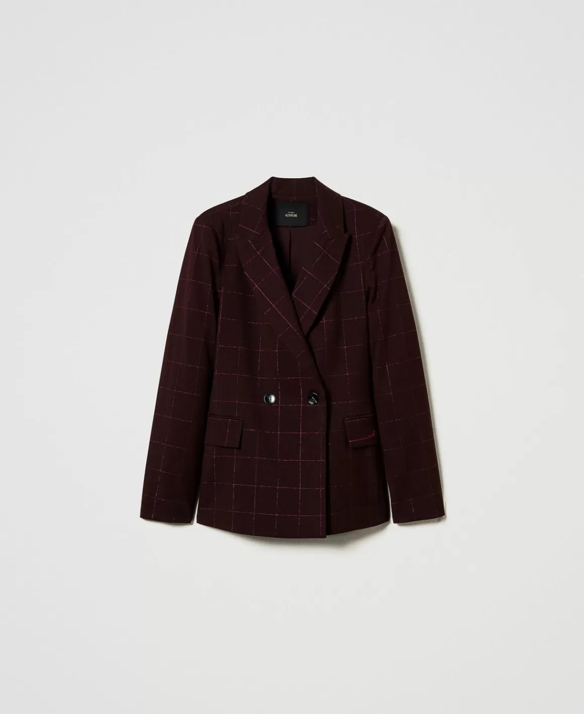 TWINSET Milano Blousons Et Doudounes | Blazers*Blazer à Carreaux Avec Lurex Potent Purple