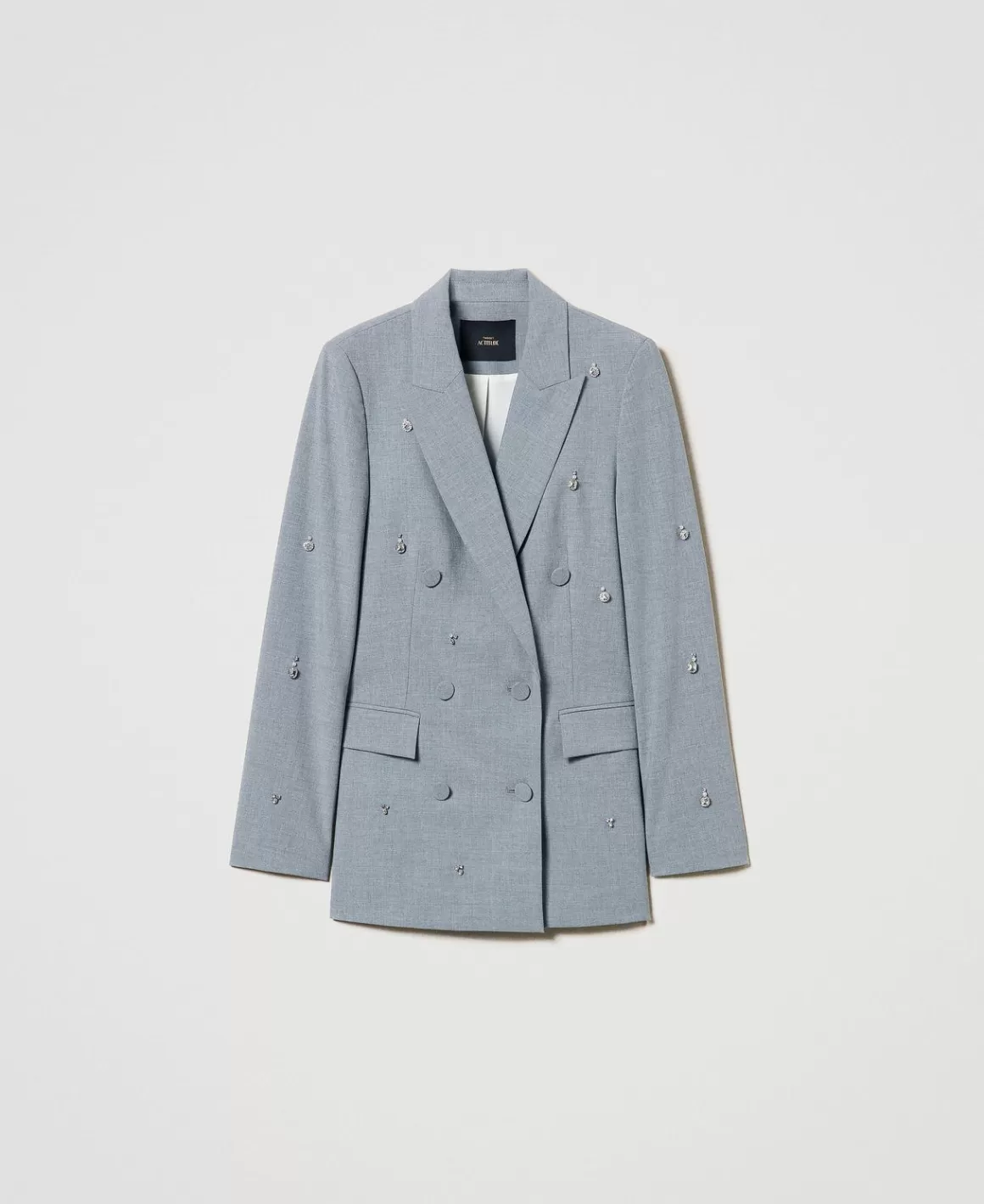 TWINSET Milano Blousons Et Doudounes | Blazers*Blazer Avec Broderies Réalisées à La Main Gris Chiné