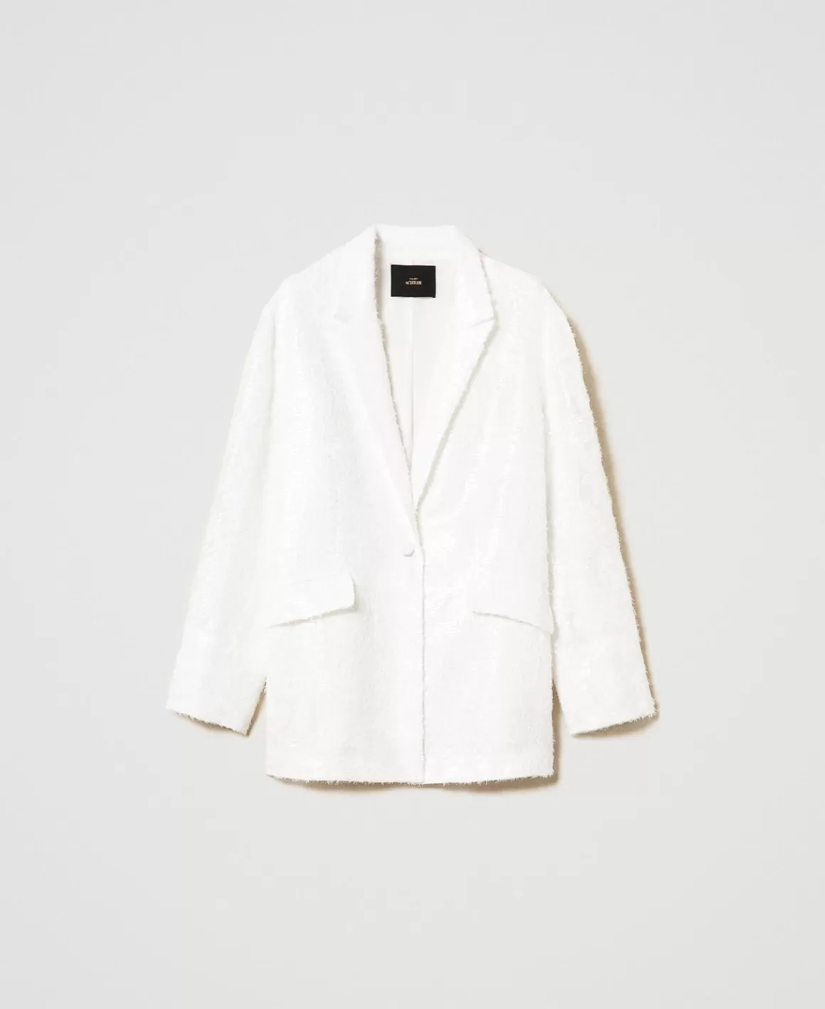 TWINSET Milano Blousons Et Doudounes | Blazers*Blazer Avec Sequins All-over Blanc "Papers"