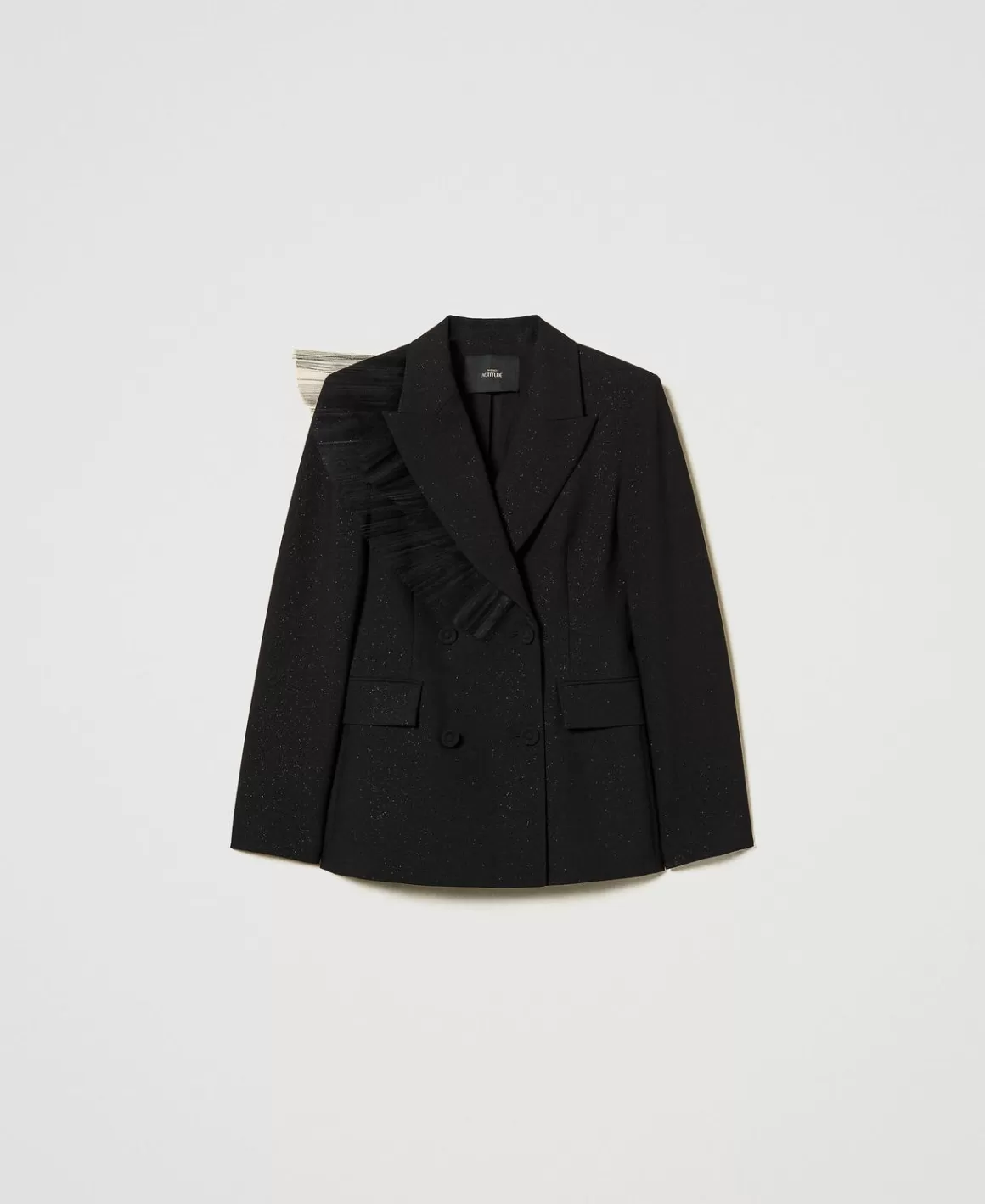 TWINSET Milano Blousons Et Doudounes | Blazers*Blazer Avec Volant En Tulle Noir