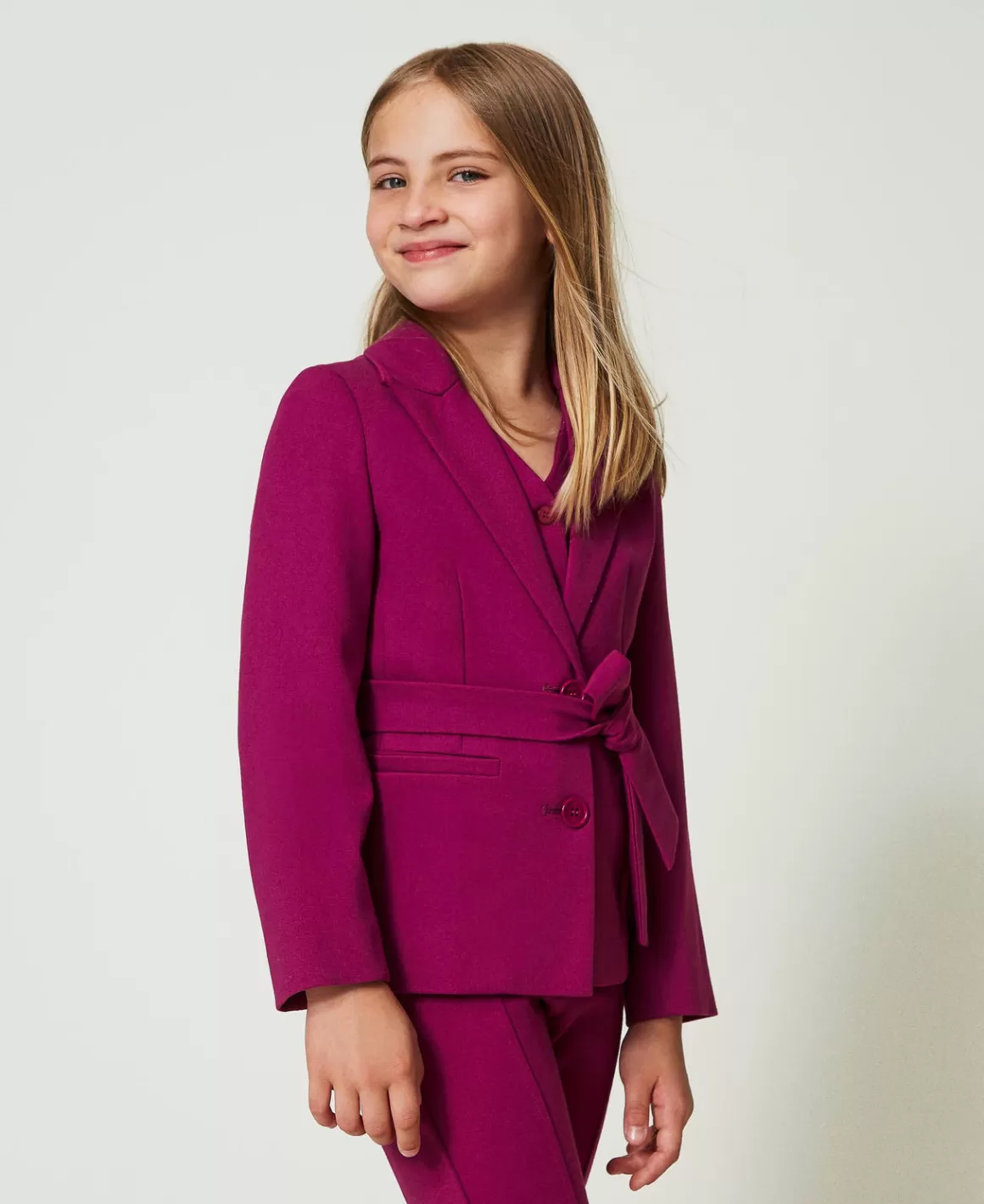 TWINSET Milano Blousons Et Manteaux*Blazer Droit Avec Ceinture Magenta Purple