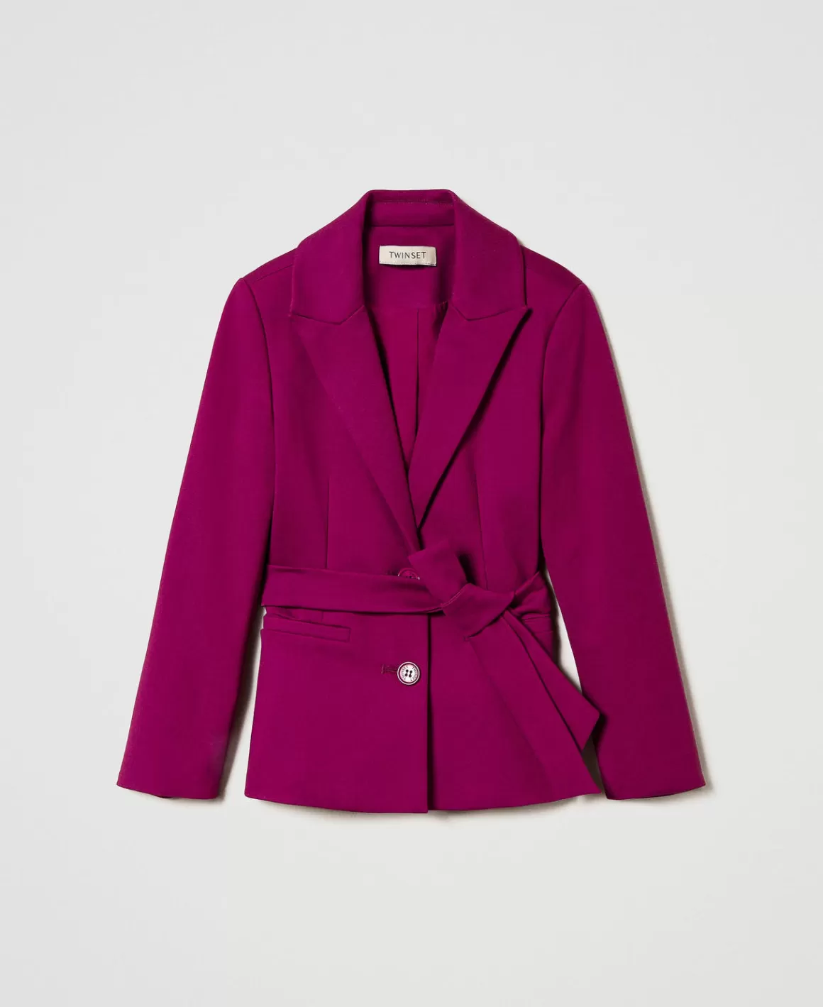 TWINSET Milano Blousons Et Manteaux*Blazer Droit Avec Ceinture Magenta Purple