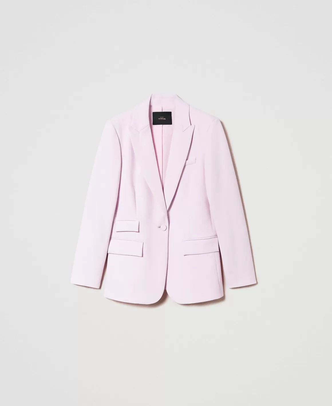 TWINSET Milano Blousons Et Doudounes | Blazers*Blazer En Crêpe Cady Rose « Pink Tulle »