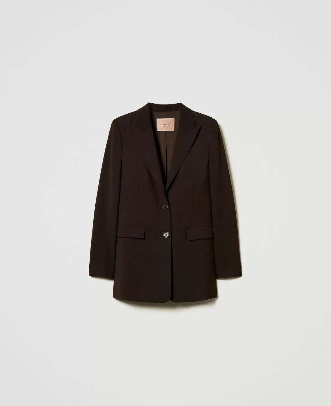 TWINSET Milano Blousons Et Doudounes | Blazers*Blazer En Laine Stretch Coffee Chocolate