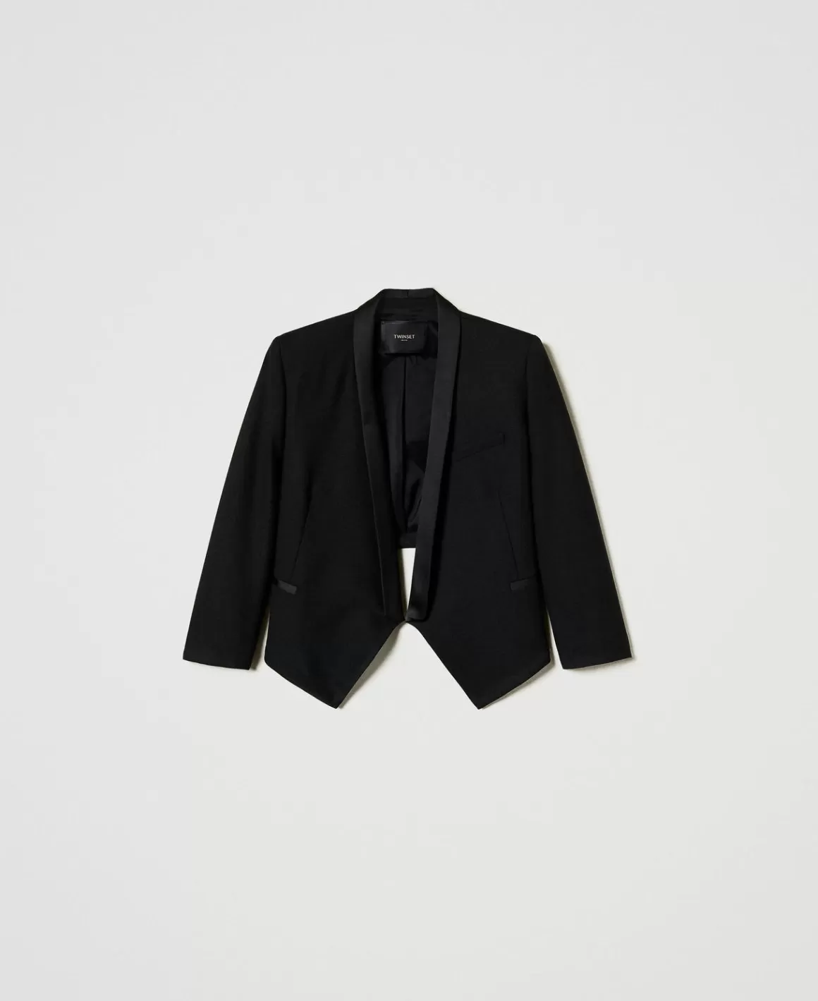 TWINSET Milano Blazers | Blousons Et Doudounes*Blazer En Sergé De Laine Mélangée Noir