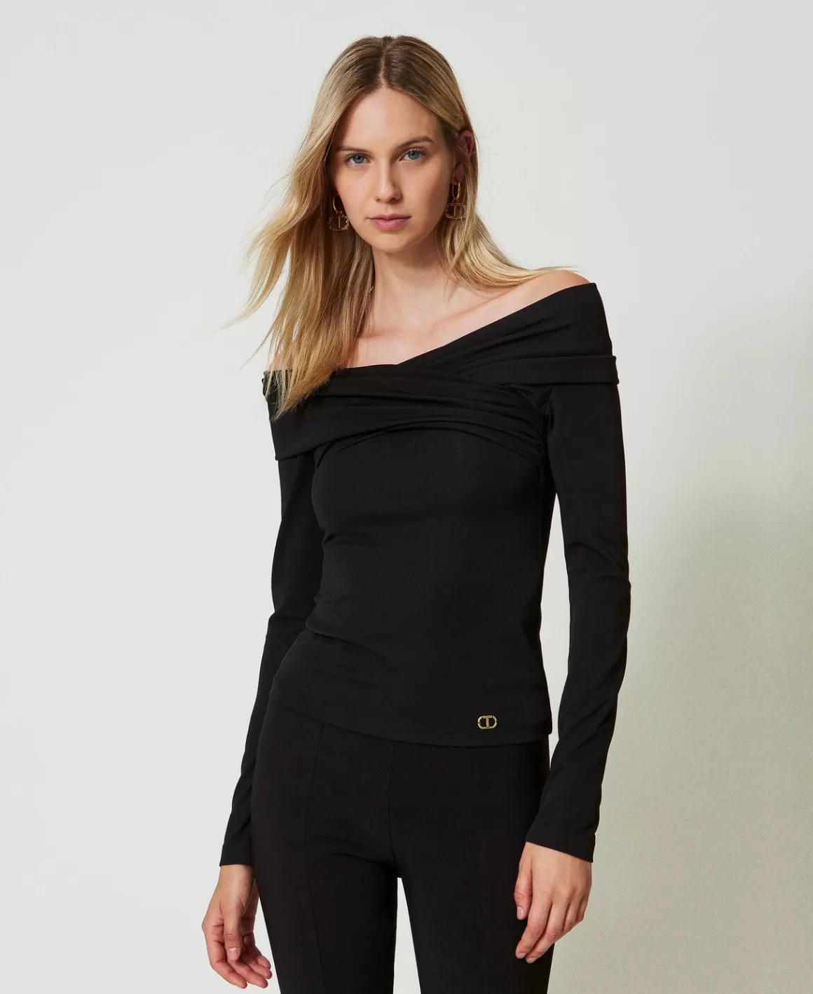 TWINSET Milano Blouses Et Chemises*Blouse Avec Col Froncé Noir