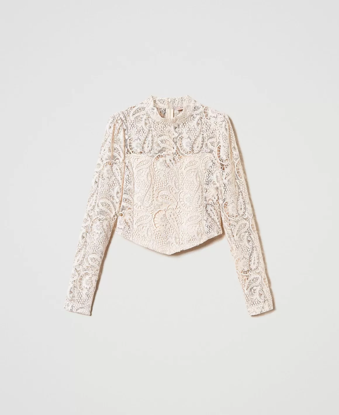 TWINSET Milano Blouses Et Chemises*Blouse Cropped En Dentelle Macramé Blanc « Old White »