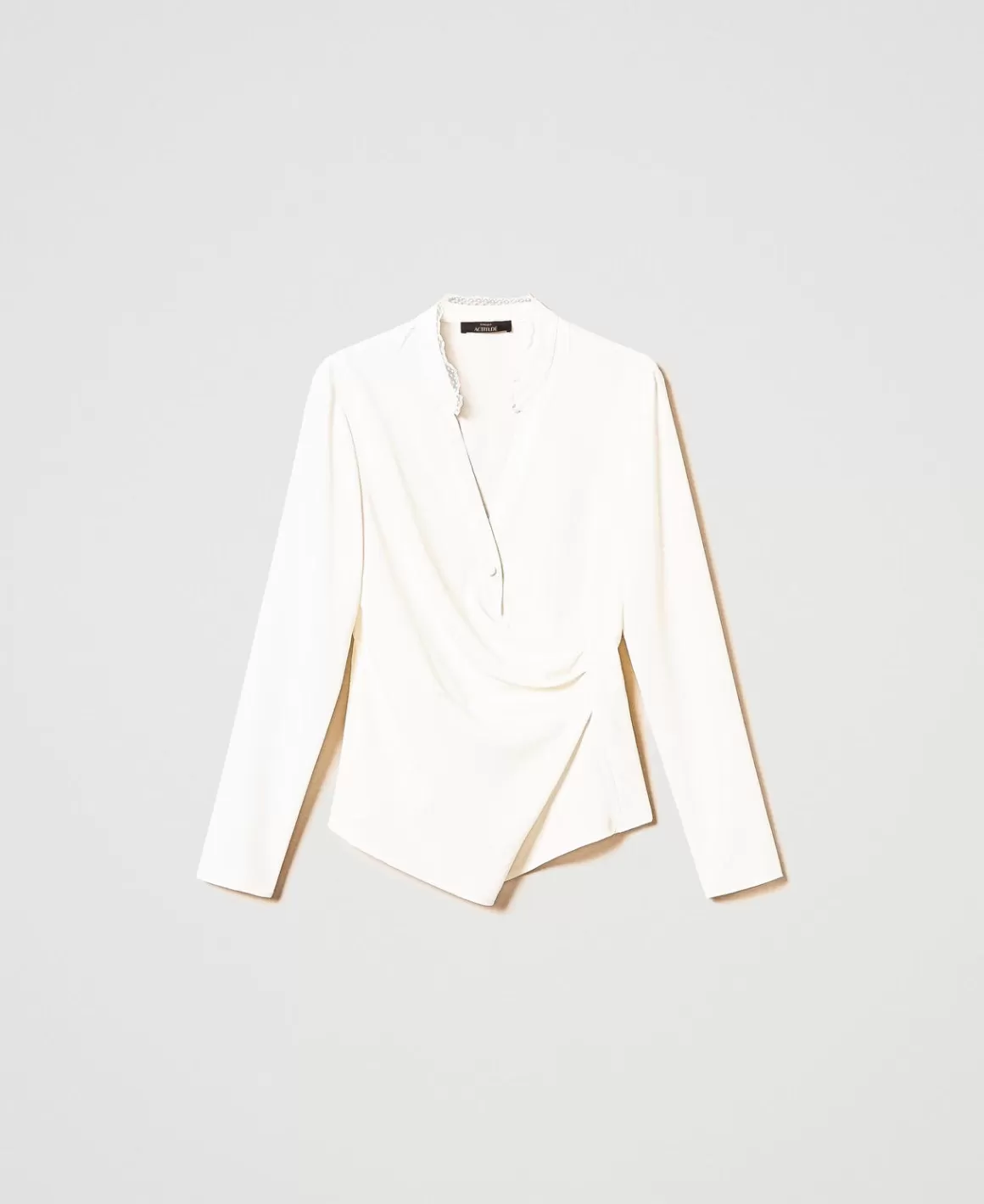 TWINSET Milano Blouses Et Chemises*Blouse En Crêpe De Chine Recyclé Crème White