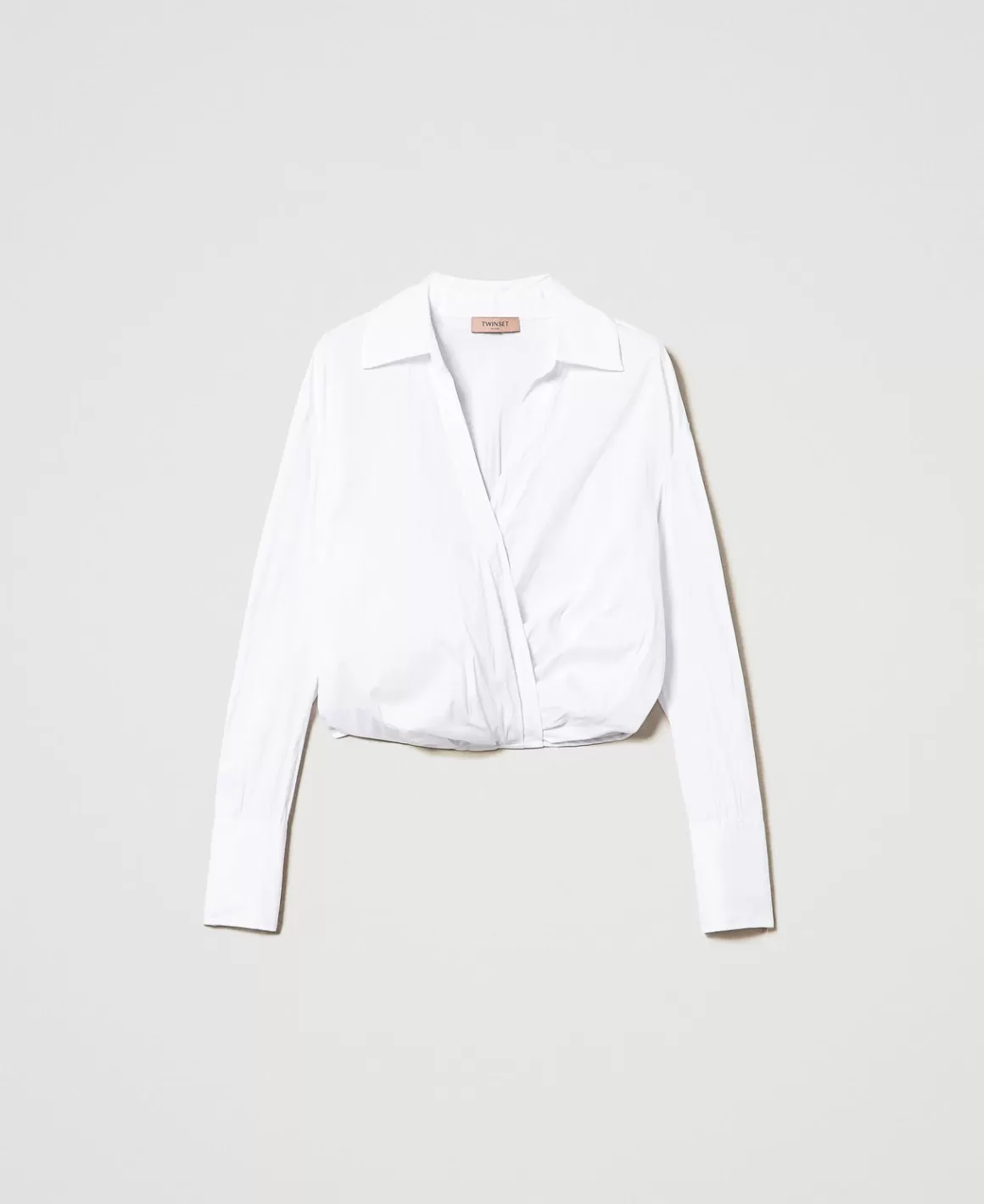 TWINSET Milano Blouses Et Chemises*Blouse En Popeline Avec Finition Croisée Blanc