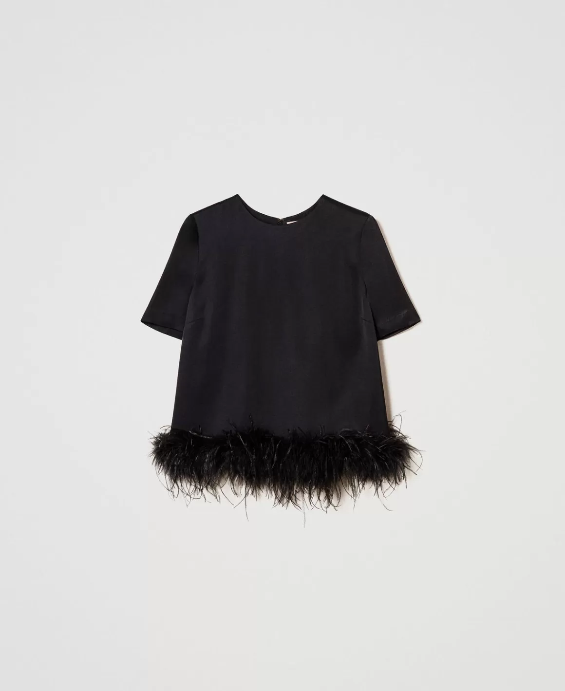 TWINSET Milano Blouses Et Chemises*Blouse En Satin Avec Plumes Noir