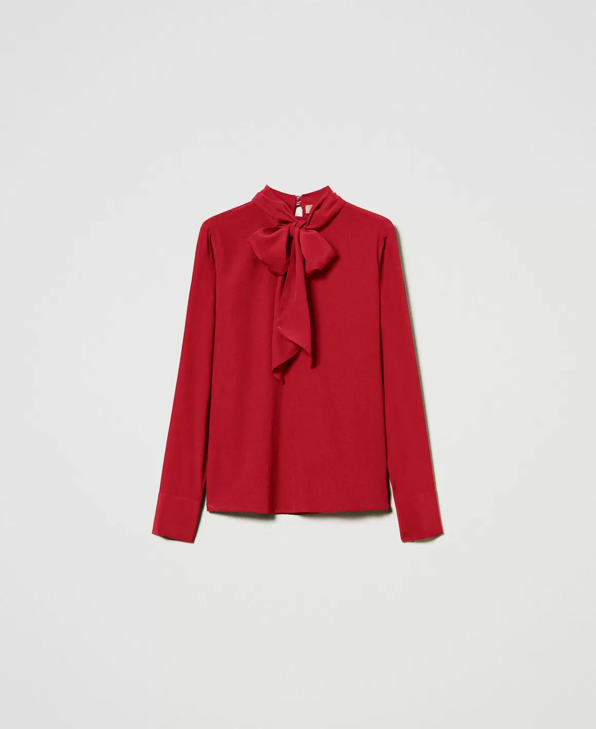 TWINSET Milano Blouses Et Chemises*Blouse En Soie Mélangée Avec Nœud Rouge Vénitien