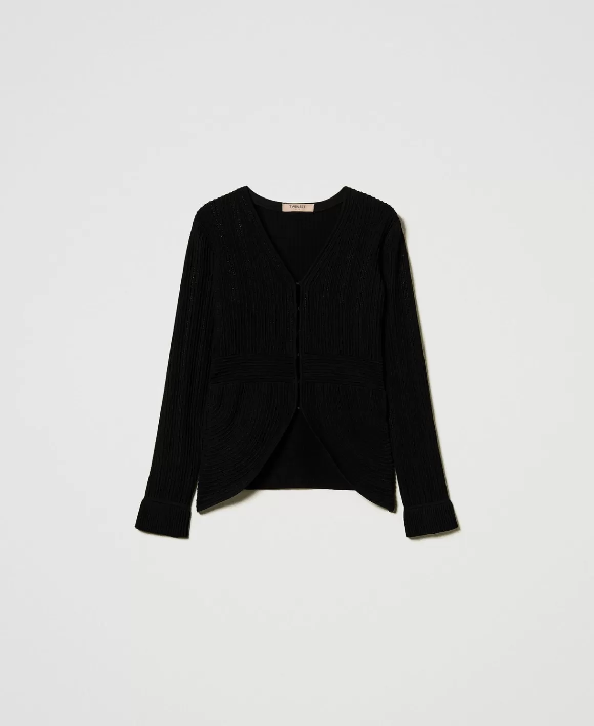 TWINSET Milano Blousons Et Doudounes | Blazers*Blouson Ajusté En Maille Avec Mélange De Points Noir