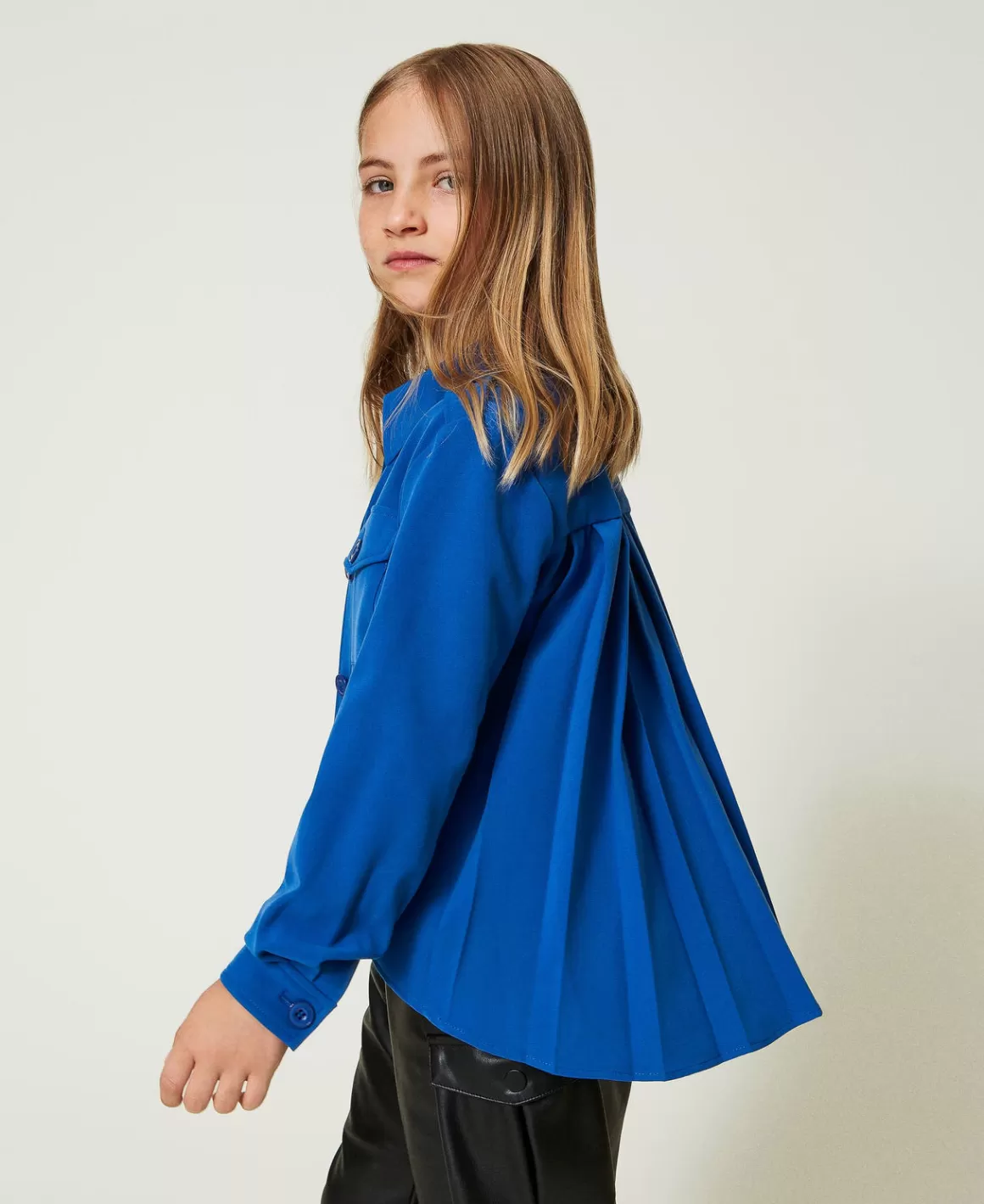 TWINSET Milano Blousons Et Manteaux | Blouses Et Chemises*Blouson Surchemise En Flanelle Bleu « Surf »