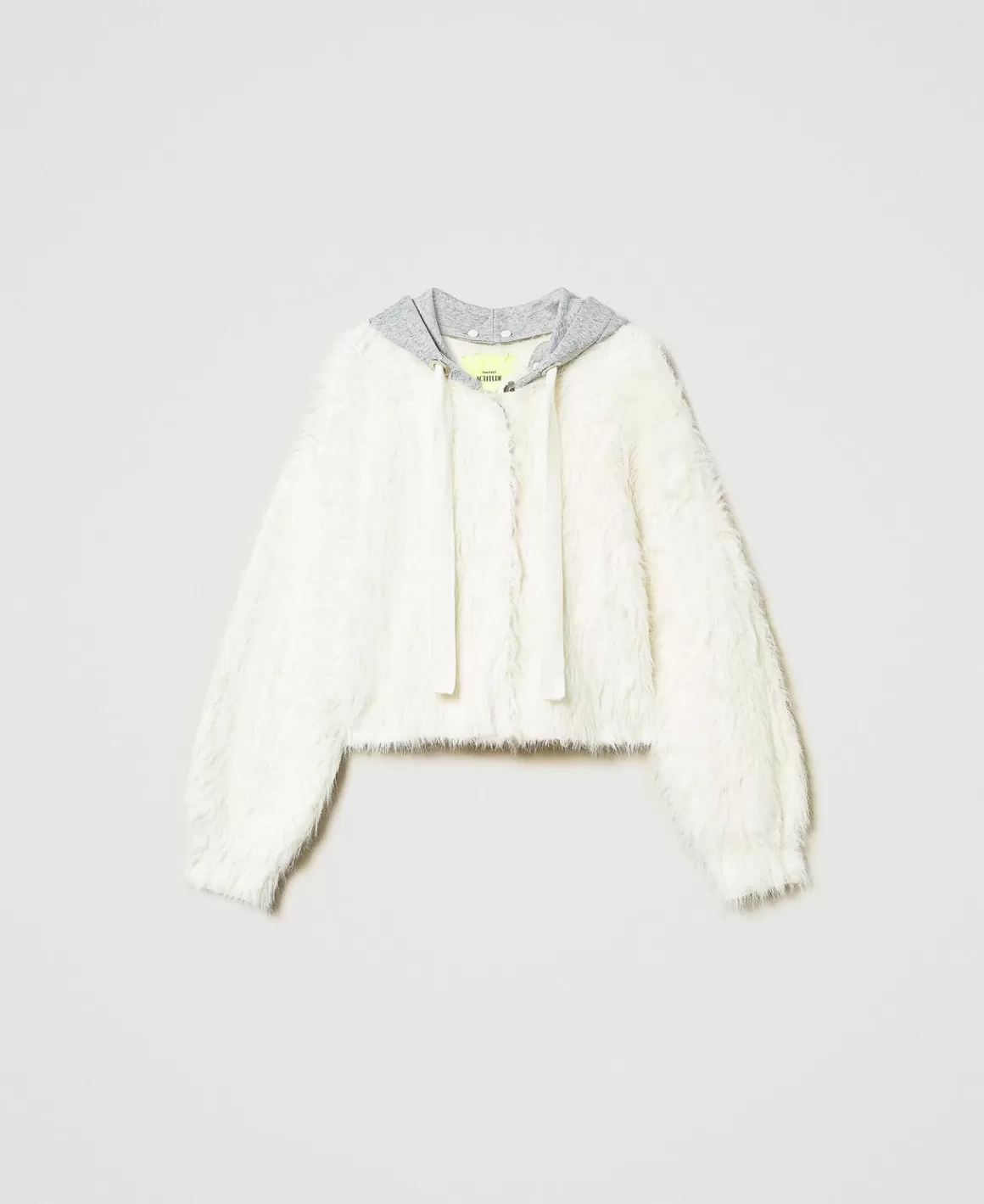 TWINSET Milano Blousons Et Doudounes*Bomber MYFO En Maille Avec Capuche Blanc Neige