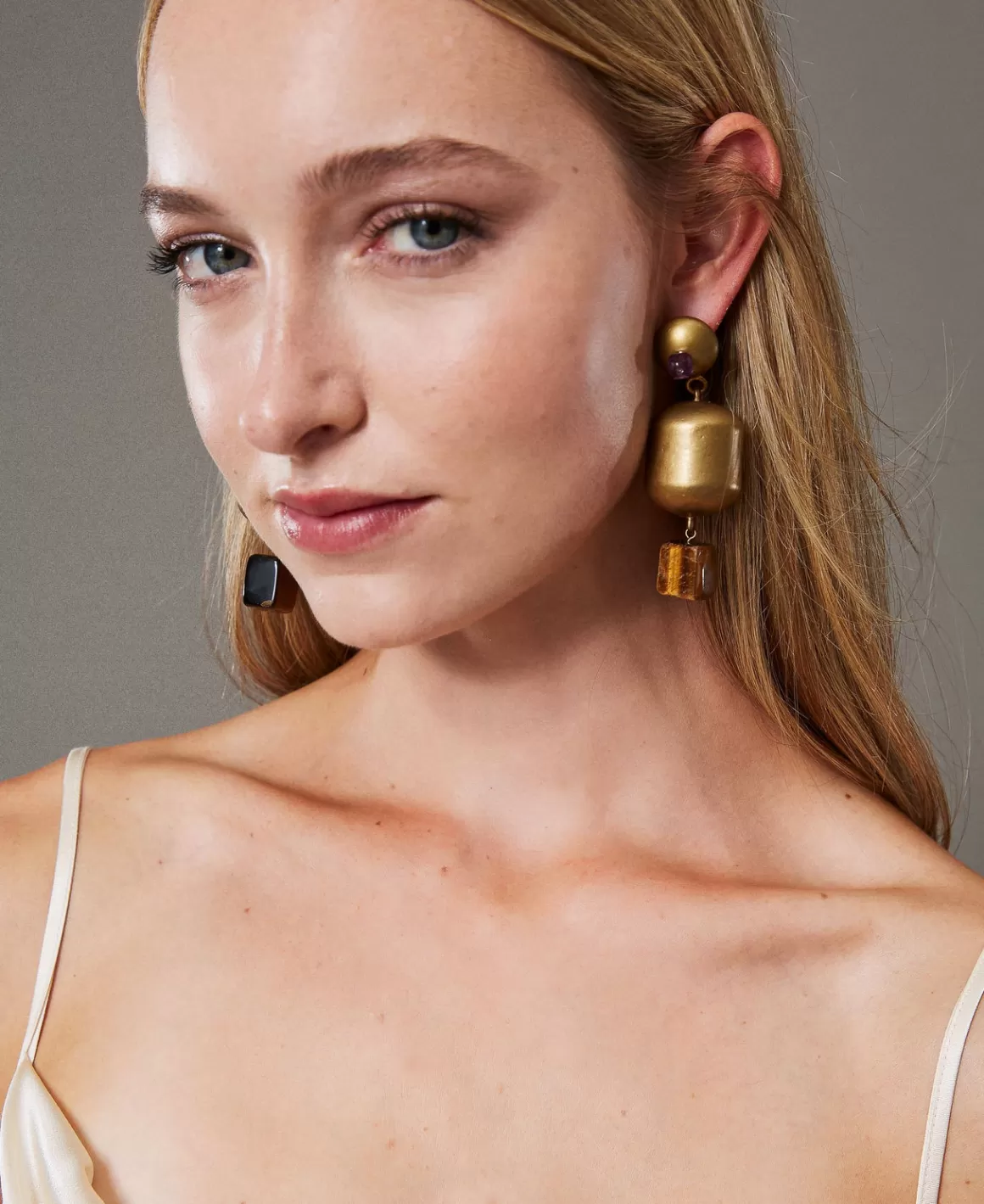 TWINSET Milano Bijoux*Boucle D’oreille Avec éléments En Métal Et Pierre Coffee Chocolate