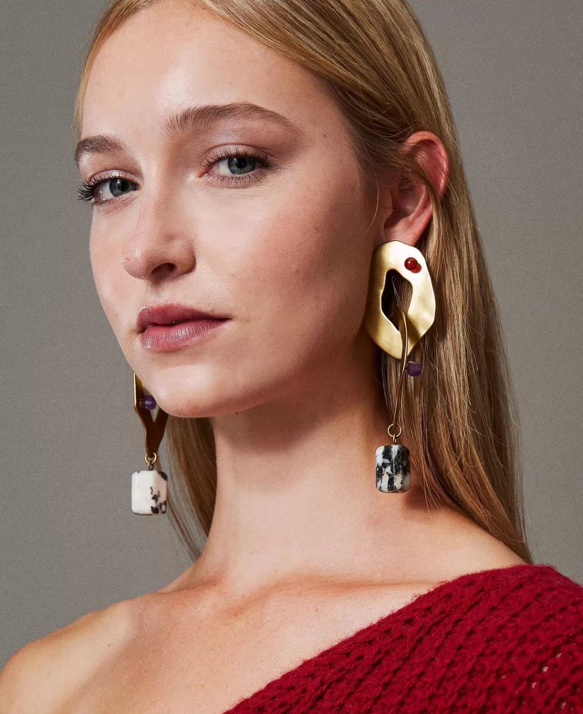 TWINSET Milano Bijoux*Boucle D’oreille En Chaîne Métallique Avec Pierres Noir