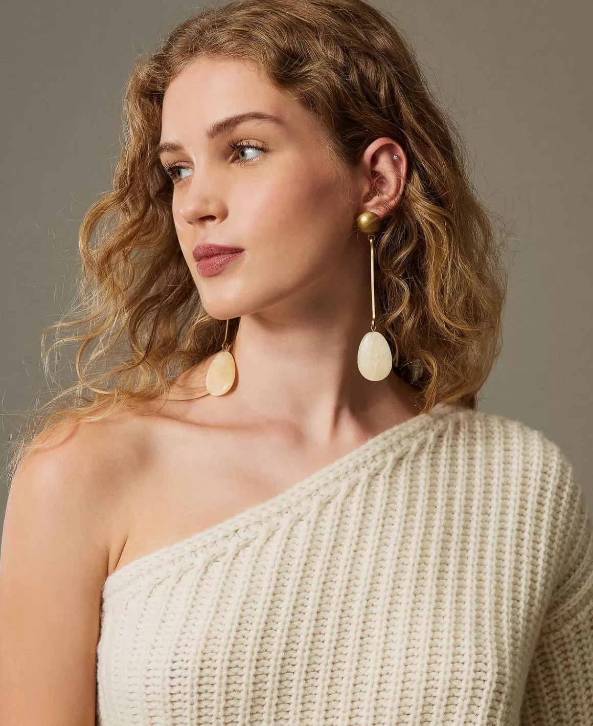 TWINSET Milano Bijoux*Boucle D’oreille En Métal Avec Pierres Jaune Ocre