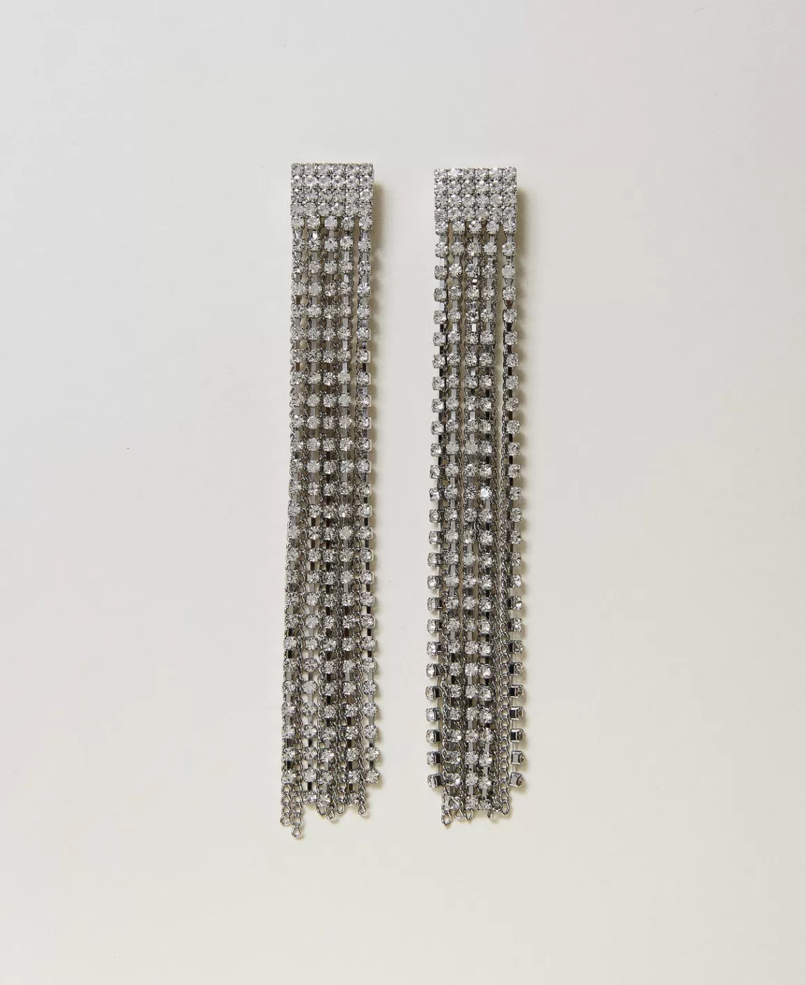 TWINSET Milano Bijoux*Boucles D’oreilles Avec Franges Strassées Cristal