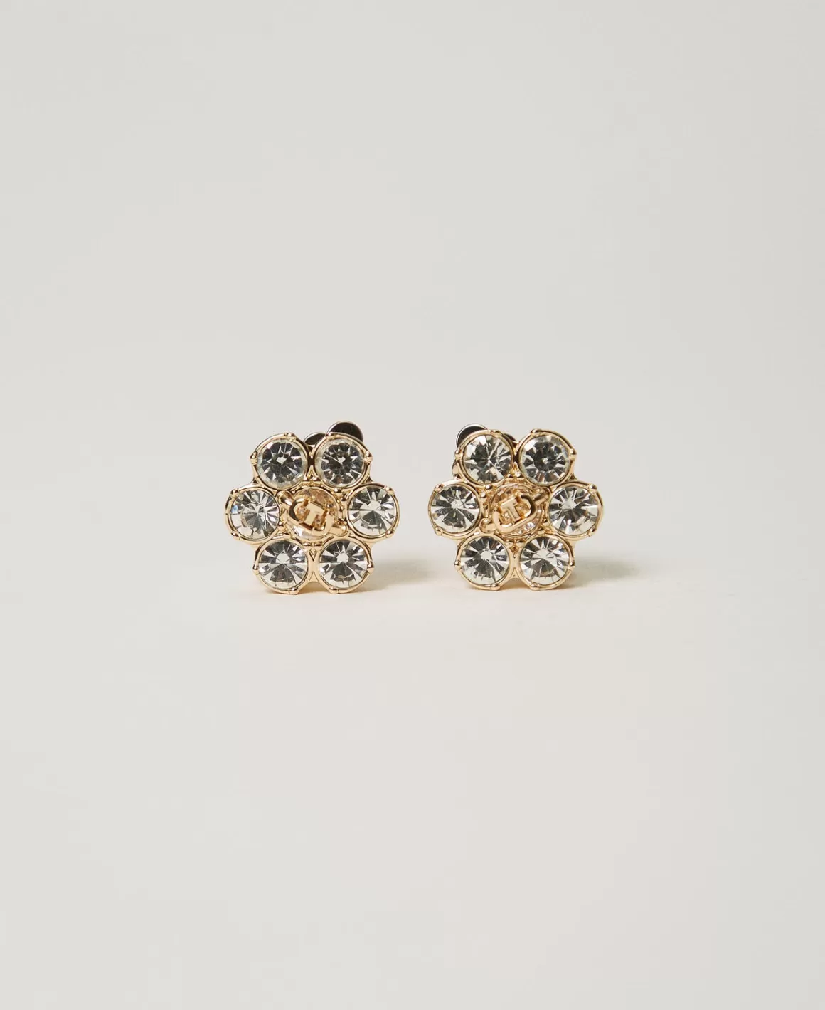 TWINSET Milano Bijoux*Boucles D’oreilles En Fleur Avec Strass Et Oval T New Gold