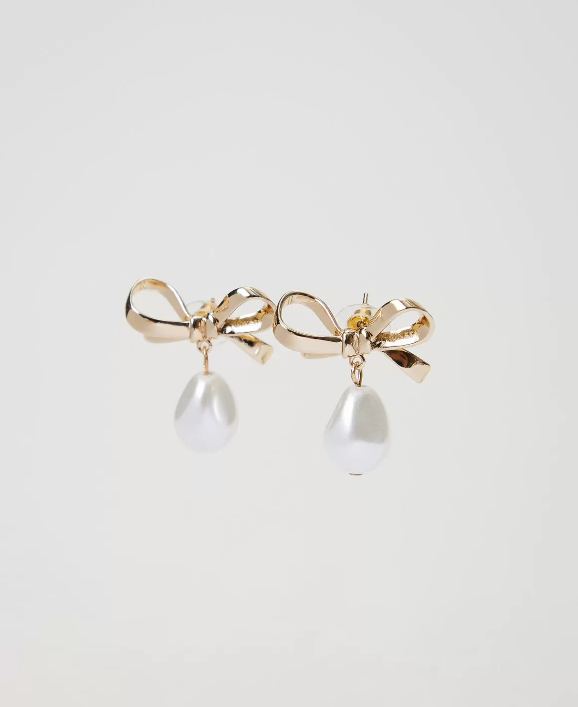 TWINSET Milano Bijoux*Boucles D’oreilles En Nœud Avec Perle New Gold