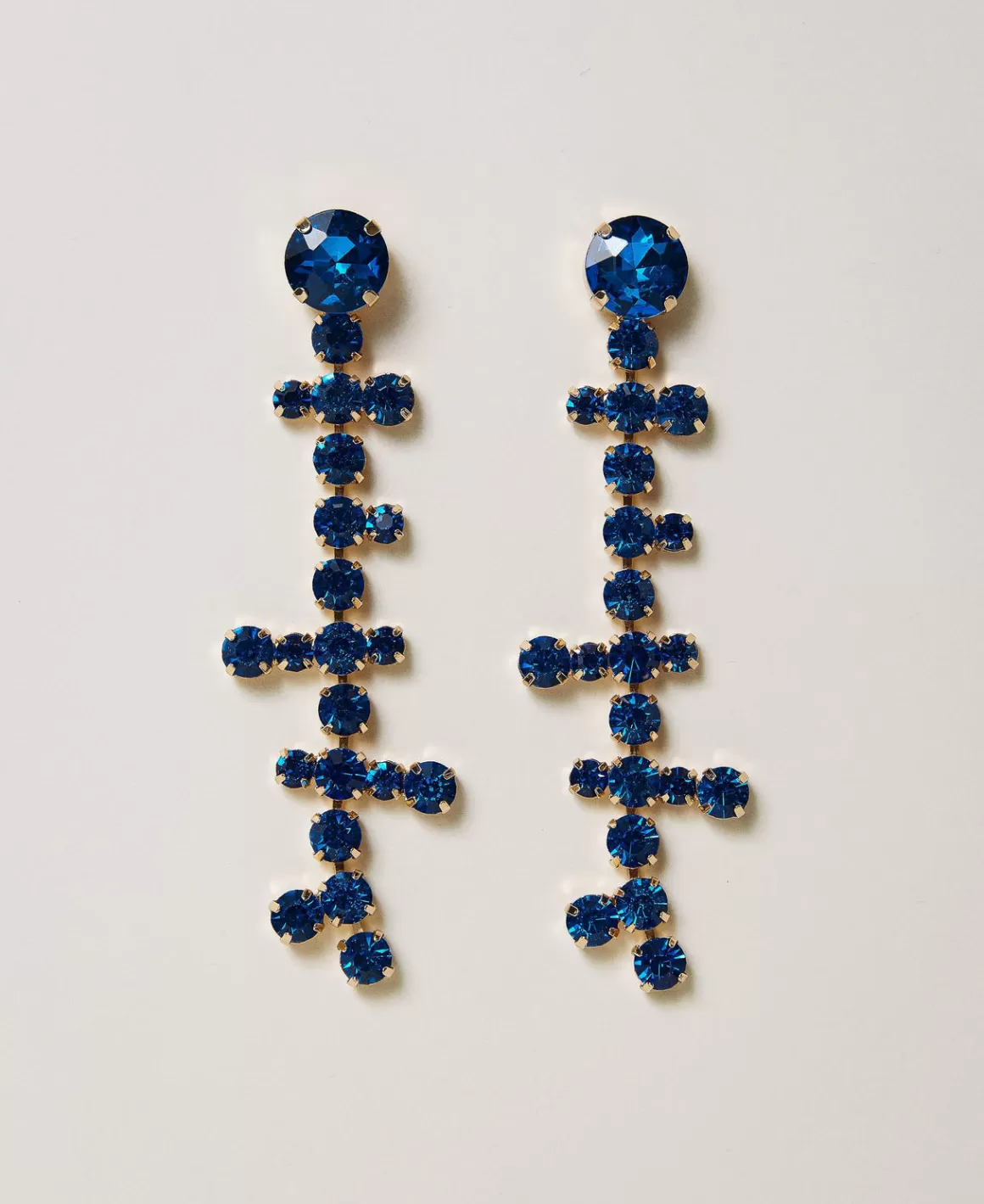 TWINSET Milano Bijoux*Boucles D’oreilles Pendantes Avec Strass Bleu Malibu