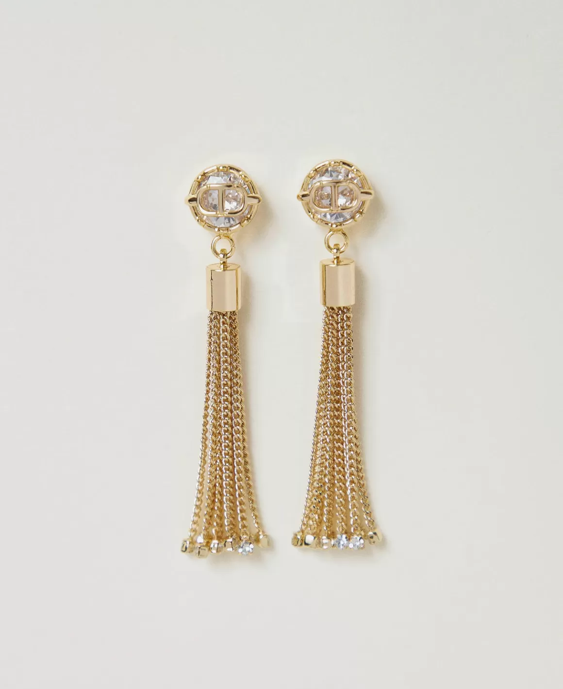 TWINSET Milano Bijoux*Boucles D’oreilles Pompons Avec Oval T New Gold