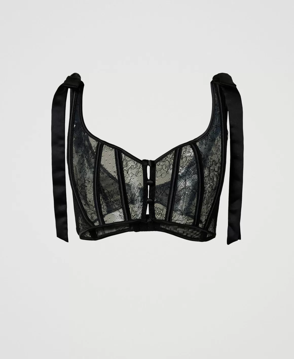 TWINSET Milano Sous-Vêtements Et Vêtements De Nuit*Bustier En Dentelle Et Satin Noir