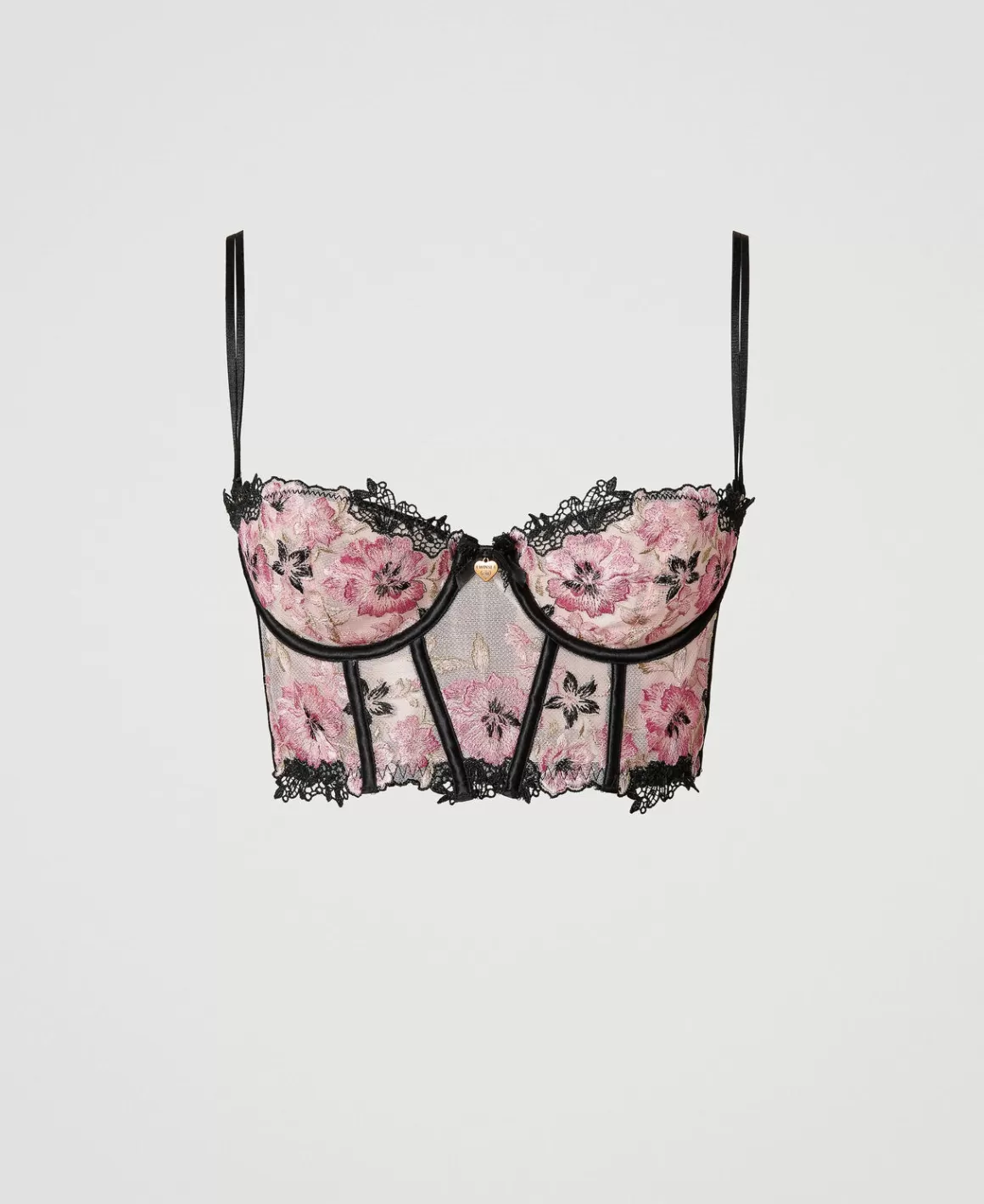 TWINSET Milano Sous-Vêtements Et Vêtements De Nuit*Bustier En Tulle Avec Broderie Multicolore Blooming Broderie