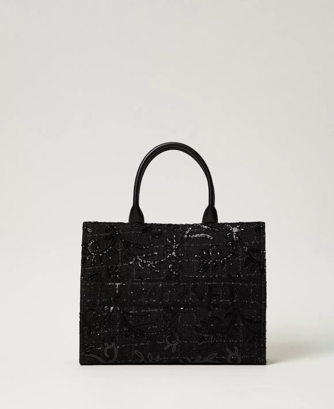 TWINSET Milano Cabas | Sacs Porté Épaule*Cabas «Victoria» Avec Broderie Et Logo Noir