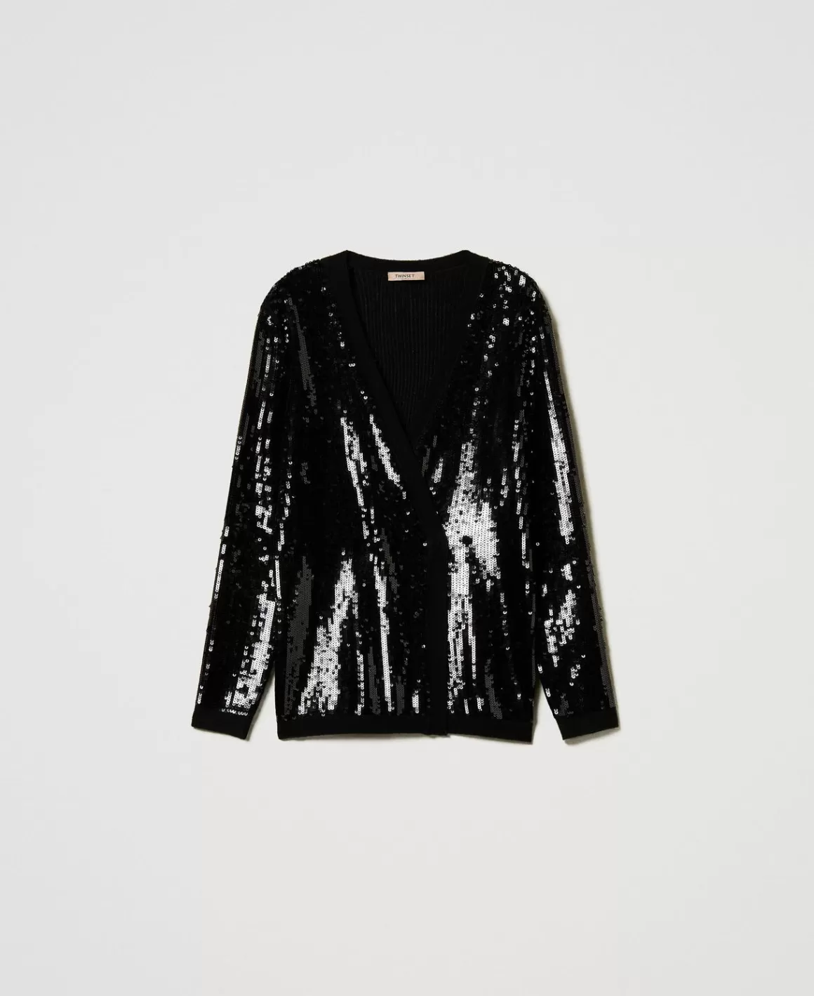 TWINSET Milano Blazers | Pulls Et Cardigans*Cardigan Croisé Avec Sequins All-over Noir