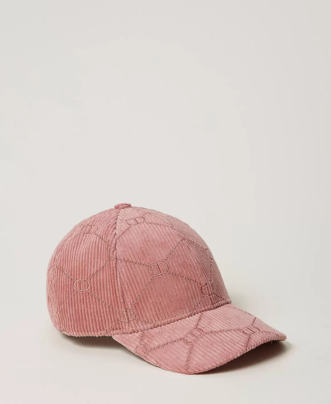 TWINSET Milano Chapeaux*Casquette De Baseball En Velours Avec Oval T Rose « Chocolate Ruby »