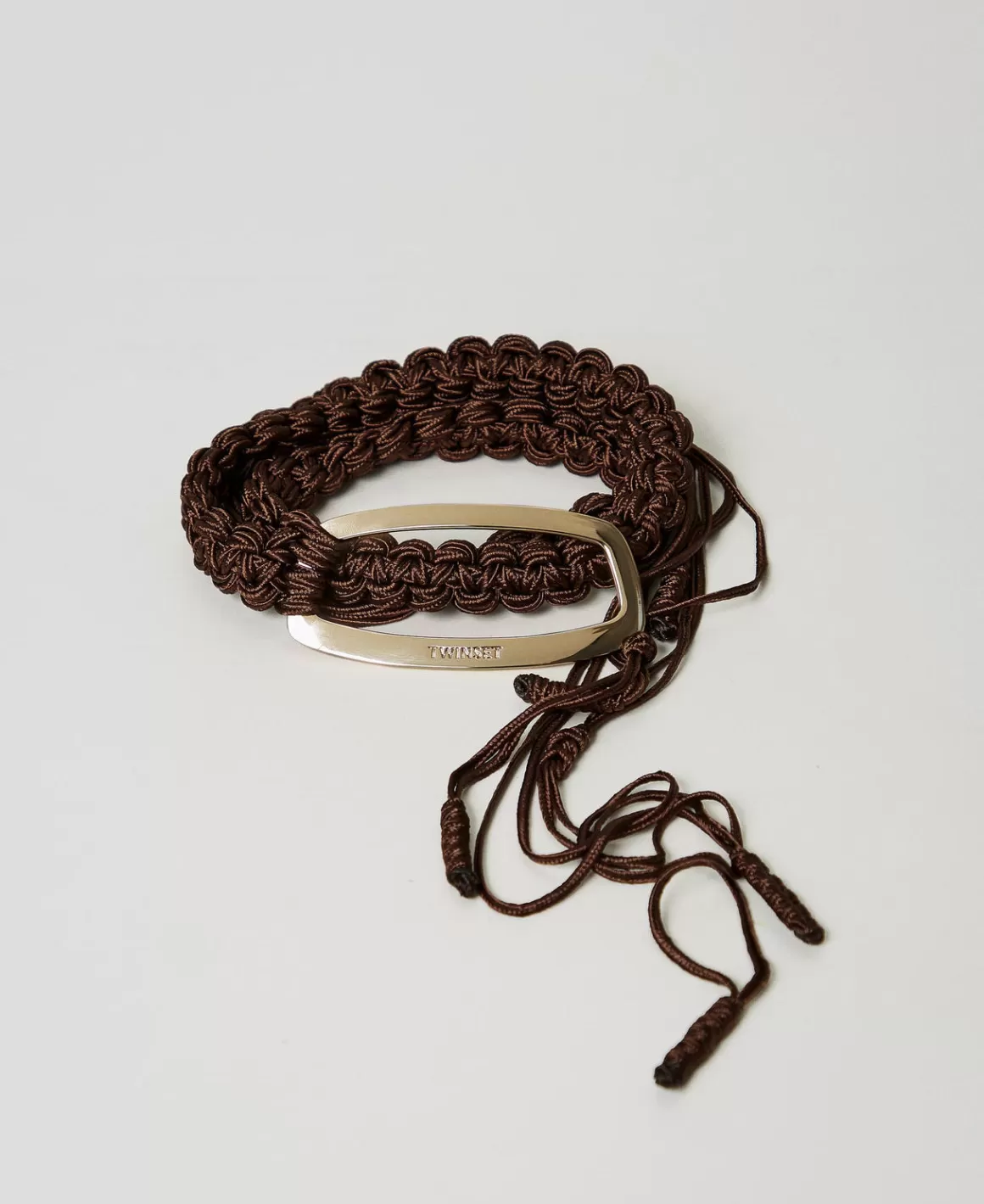 TWINSET Milano Ceintures*Ceinture Crochet Avec Boucle Siglée Coffee Chocolate