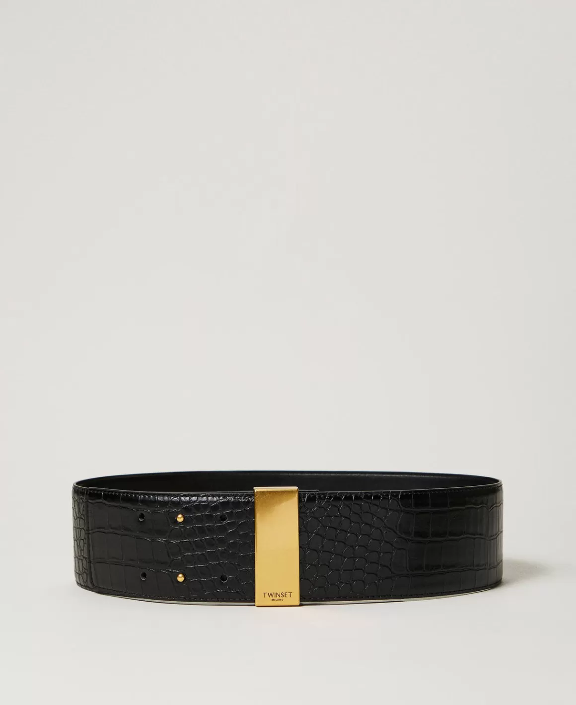 TWINSET Milano Ceintures*Ceinture Taille Haute Avec Imprimé Croco Noir