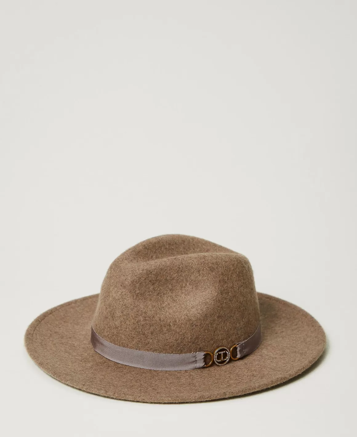 TWINSET Milano Chapeaux*Chapeau En Drap Avec Oval T Beige Foncé