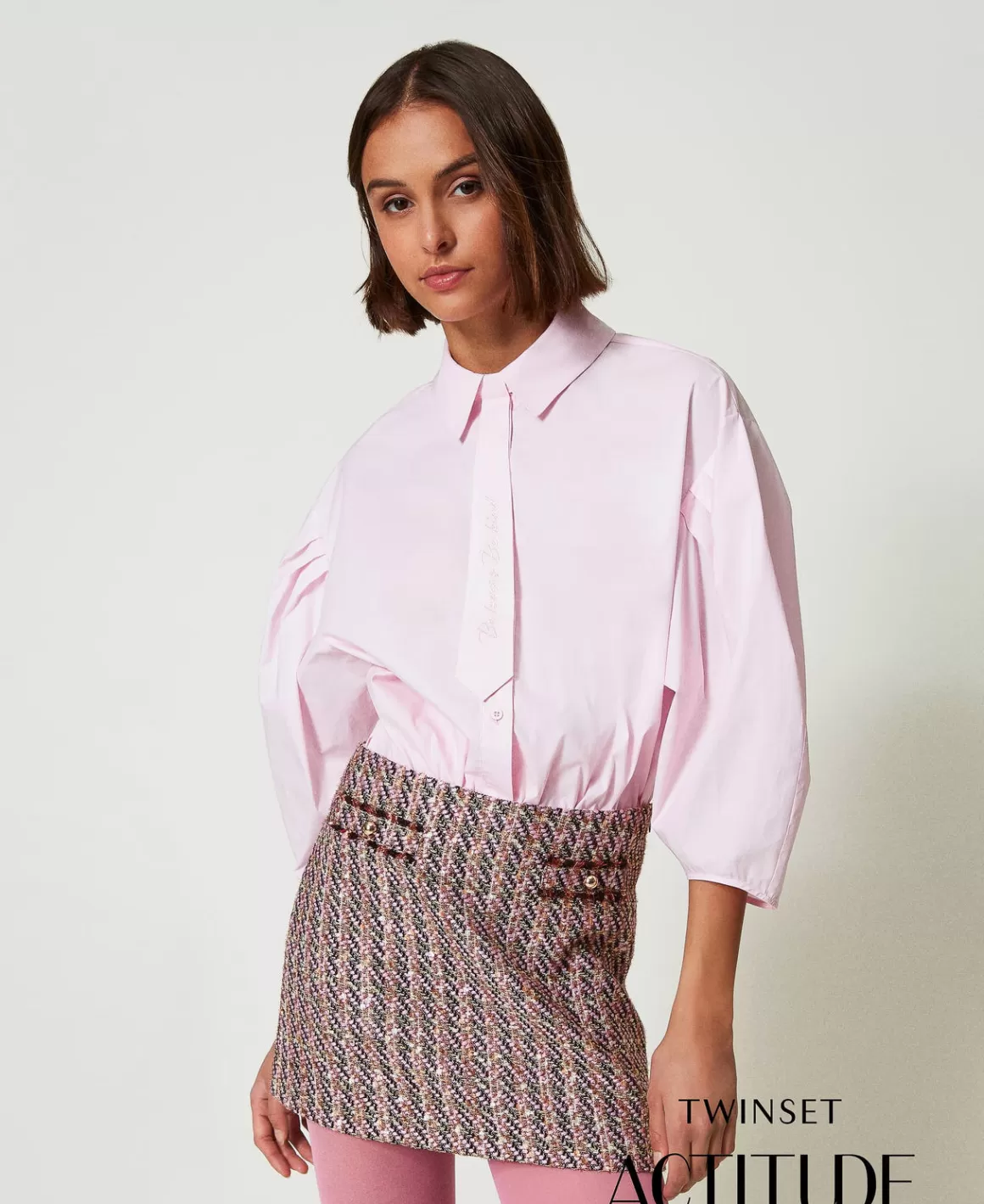 TWINSET Milano Blouses Et Chemises*Chemise Boxy Avec Cravate Rose « Pink Tulle »