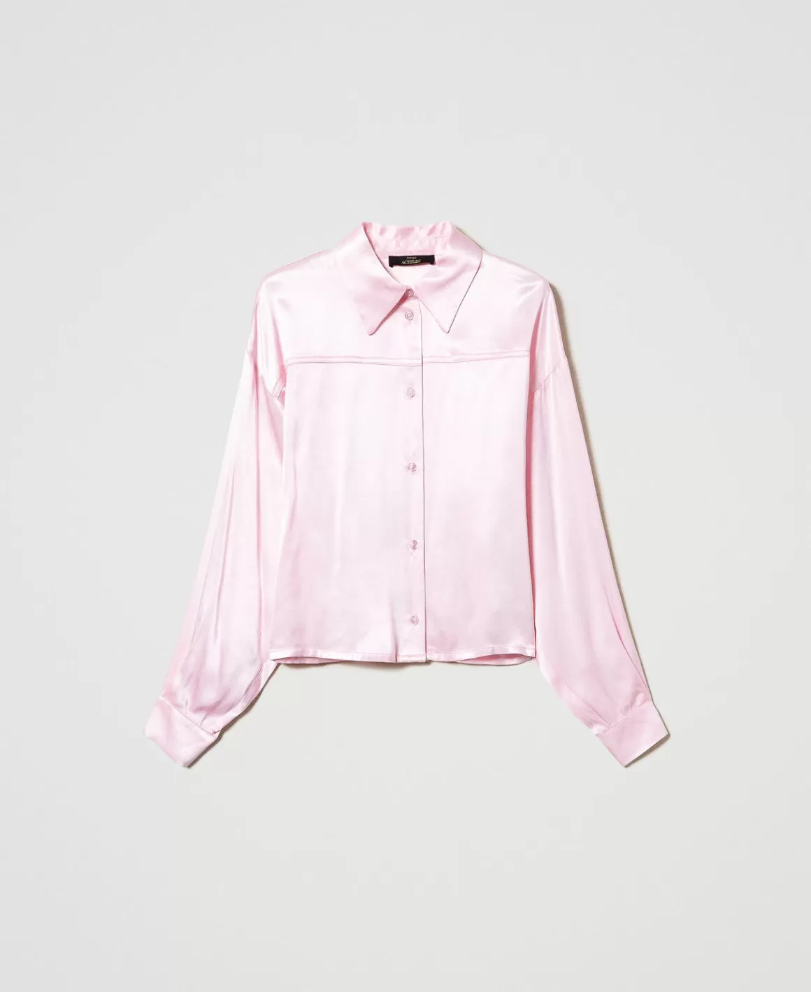 TWINSET Milano Blouses Et Chemises*Chemise En Satin Martelé Rose « Pink Tulle »