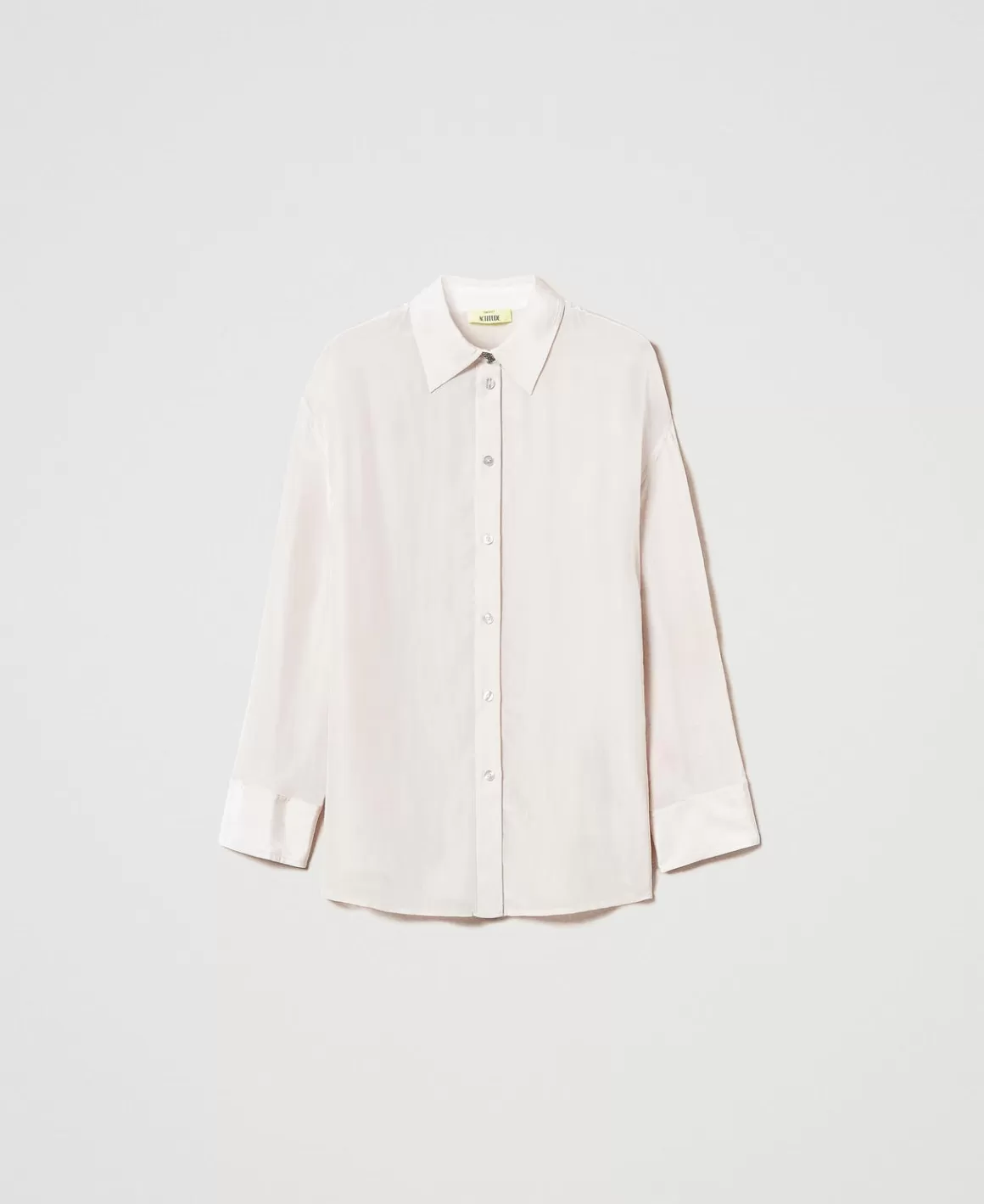 TWINSET Milano Blouses Et Chemises*Chemise MYFO En Satin Bicolore Poivre/Blanc Neige