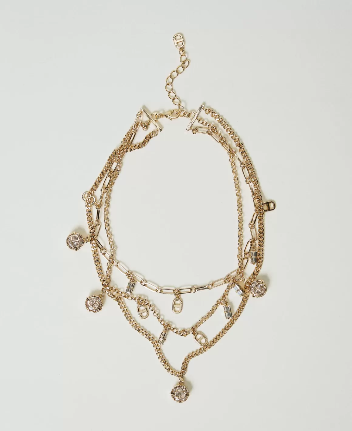 TWINSET Milano Bijoux*Collier Multirang Avec Pendentifs New Gold