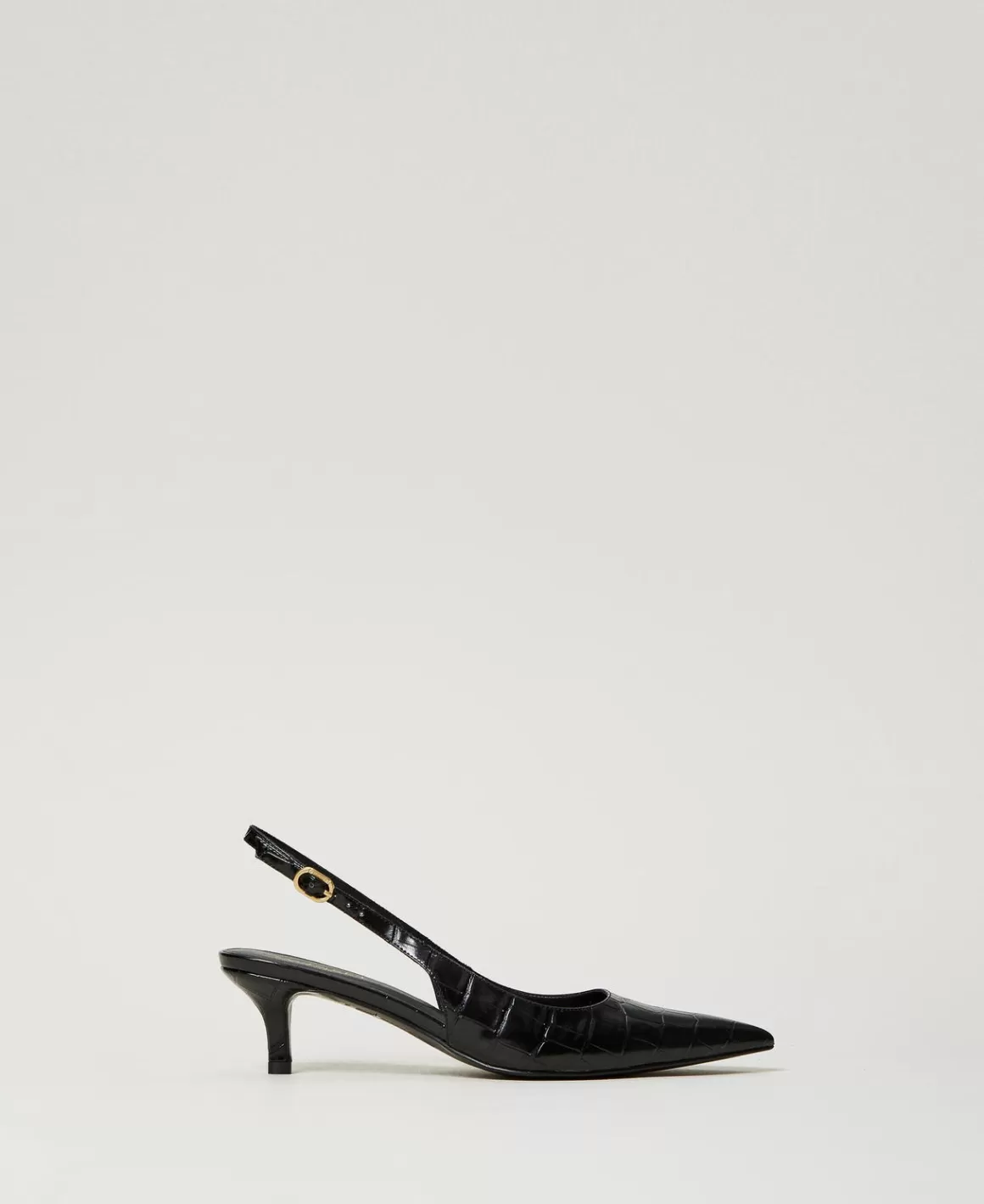 TWINSET Milano Chaussures À Talons | Escarpins Et Sandales*Escarpins Slingbacks Avec Imprimé Croco Noir