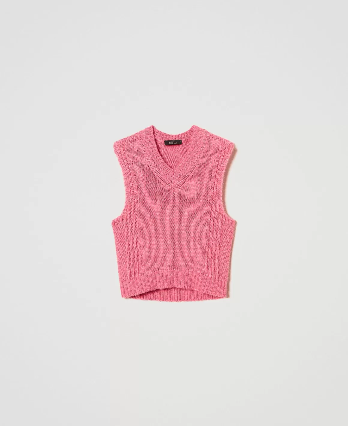 TWINSET Milano Pulls Et Cardigans*Gilet En Laine Mélangée Sans Coutures Rose Cristal