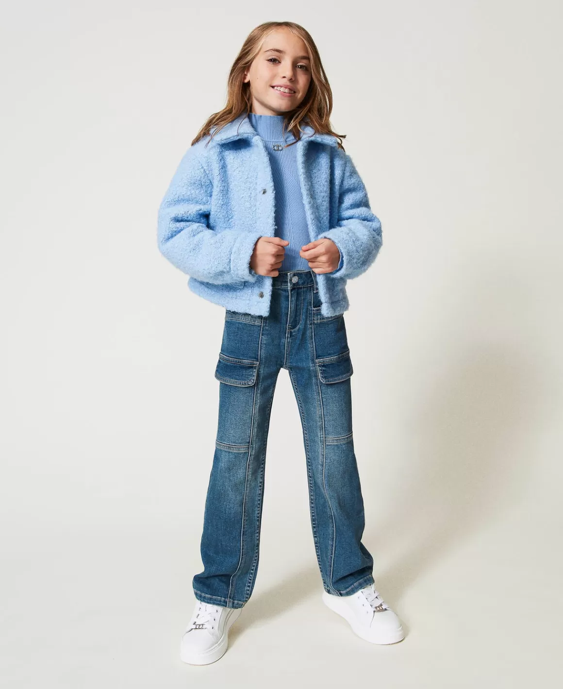 TWINSET Milano Pantalons Et Jeans*Jean Cargo Avec Poches Denim Mid Blue