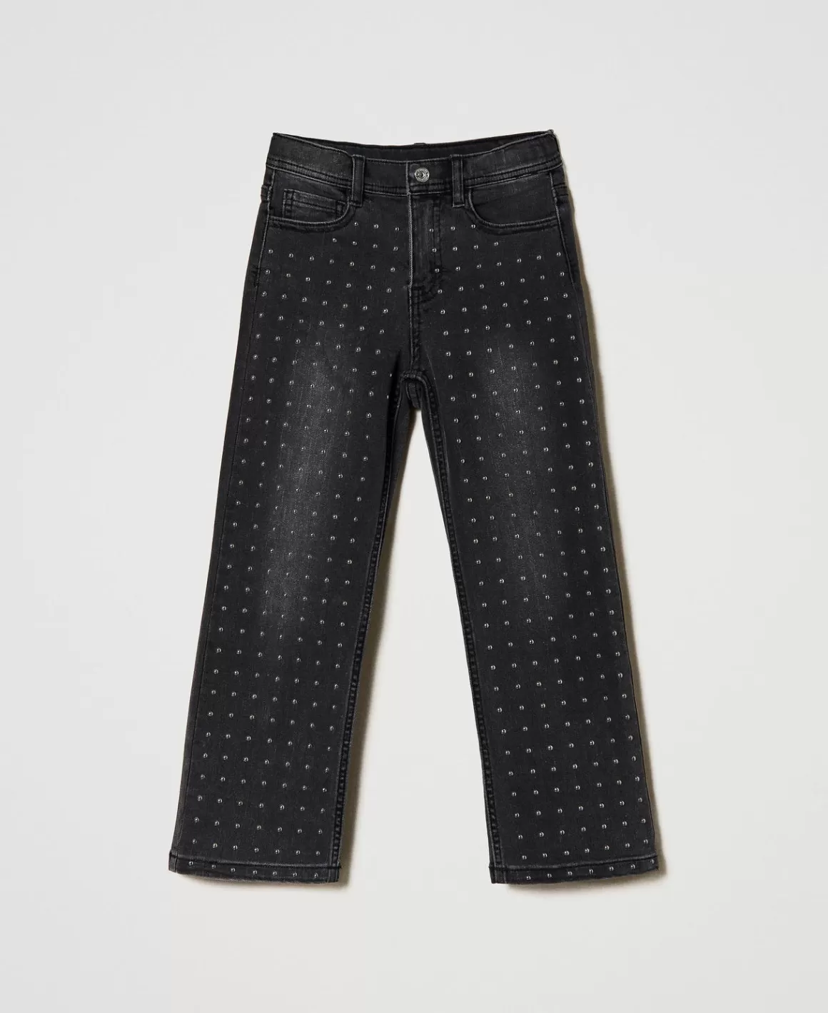 TWINSET Milano Pantalons Et Jeans*Jean Cinq Poches Avec Clous Denim Noir Usé