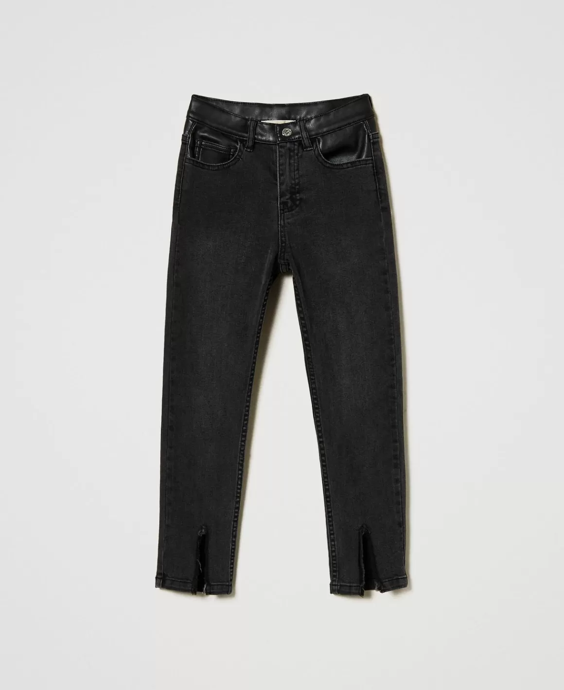 TWINSET Milano Pantalons Et Jeans*Jean Skinny Avec Fentes Denim Noir Usé