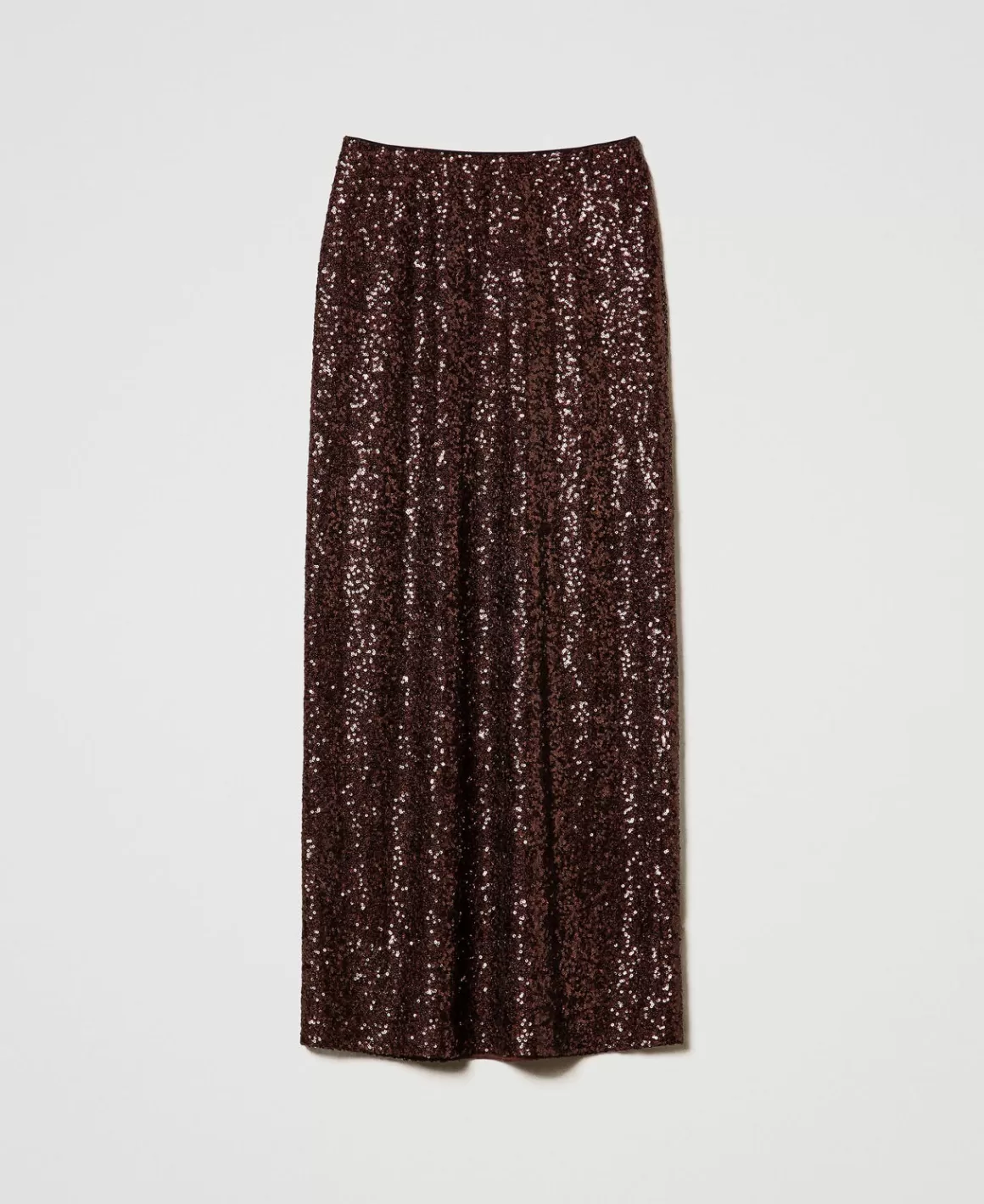 TWINSET Milano Jupes*Jupe Longue Avec Sequins All-over Chocolat